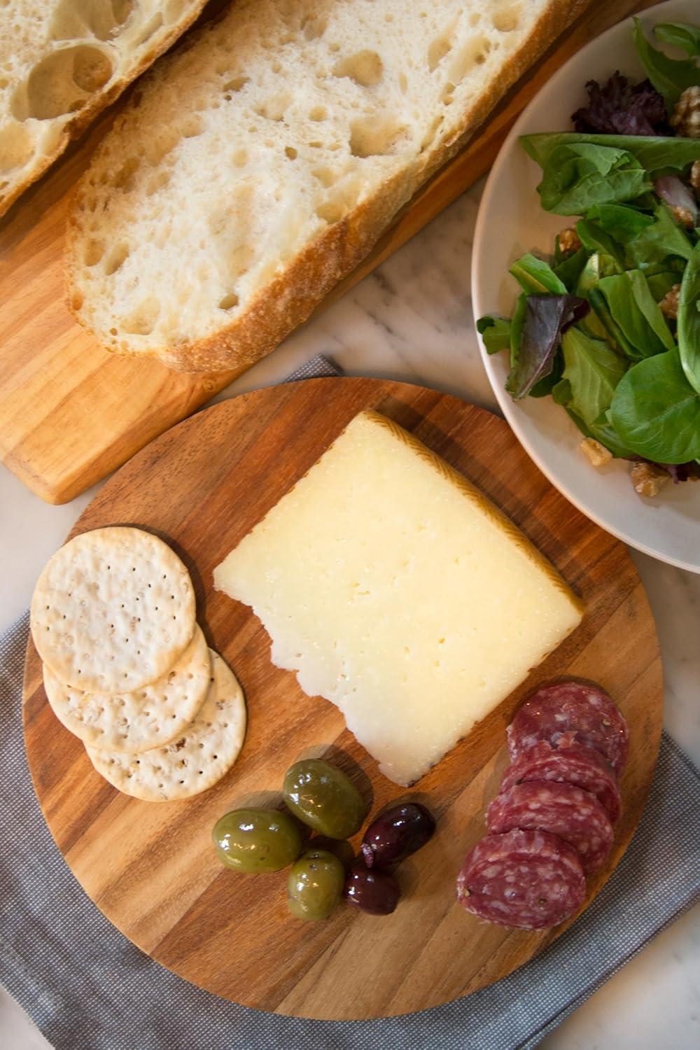 Ironwood Gourmet Multi-Use Circle Serving Board, Acacia Wood, 9 Inch Diameter Round Cutting Board