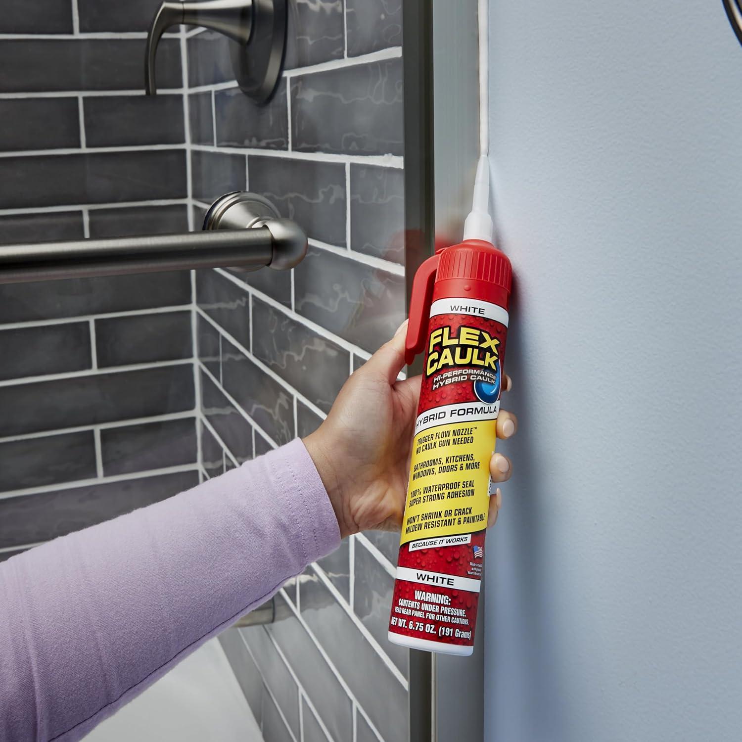 Flex Caulk All Purpose Clear 9 oz Pressurized Can, Trigger Flow Nozzle, No Caulk Gun Needed
