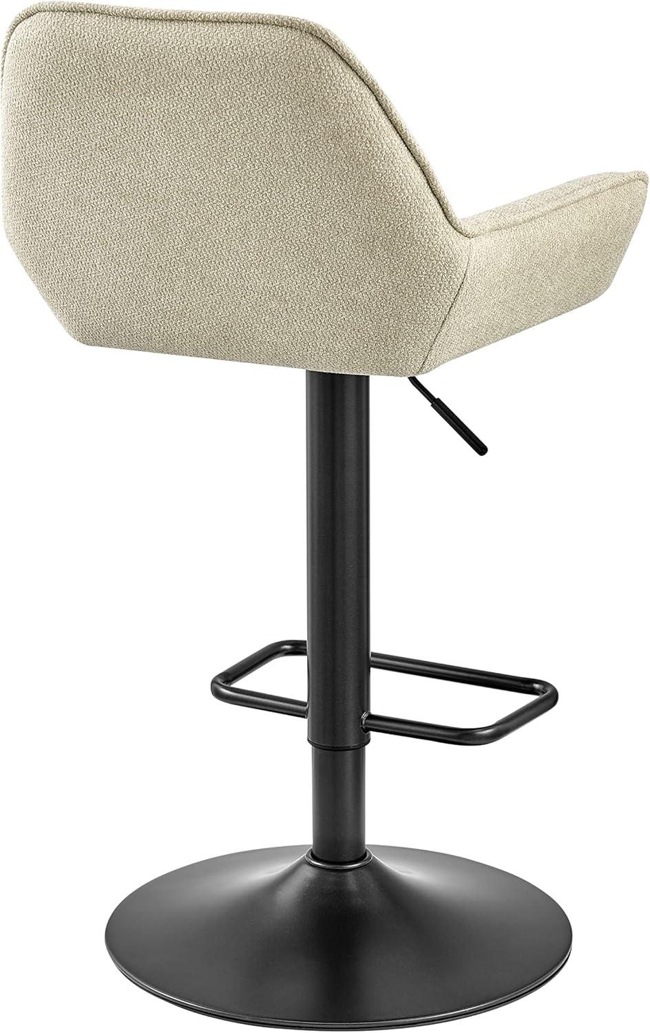 Luther Fabric Gaslift Swivel Bar Stool, (Set of 2) Cream