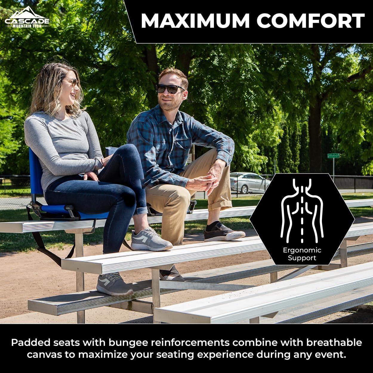Cascade Mountain Tech Extra-Wide Stadium Seat for Bleachers, Maroon