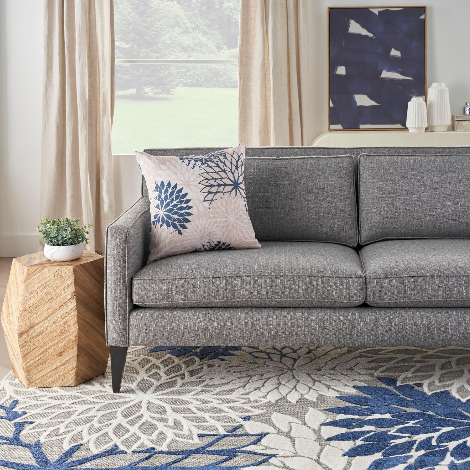 Mina Victory ALH05-020020 Floral Reversible Throw Pillow