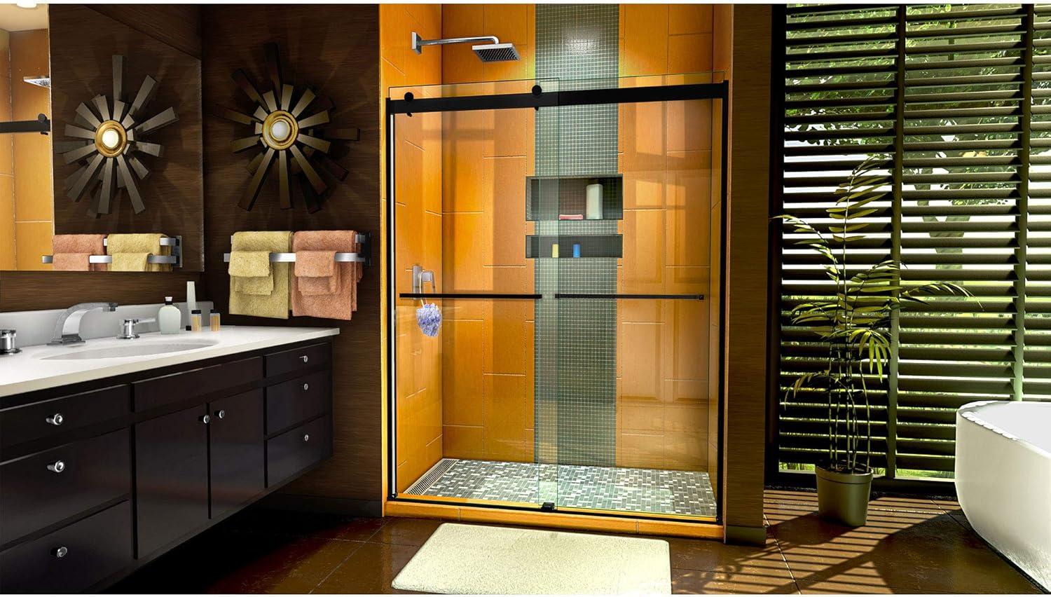 56" - 60" W 60" H Reversible Semi-Frameless Tub Door with ClearMax Technology