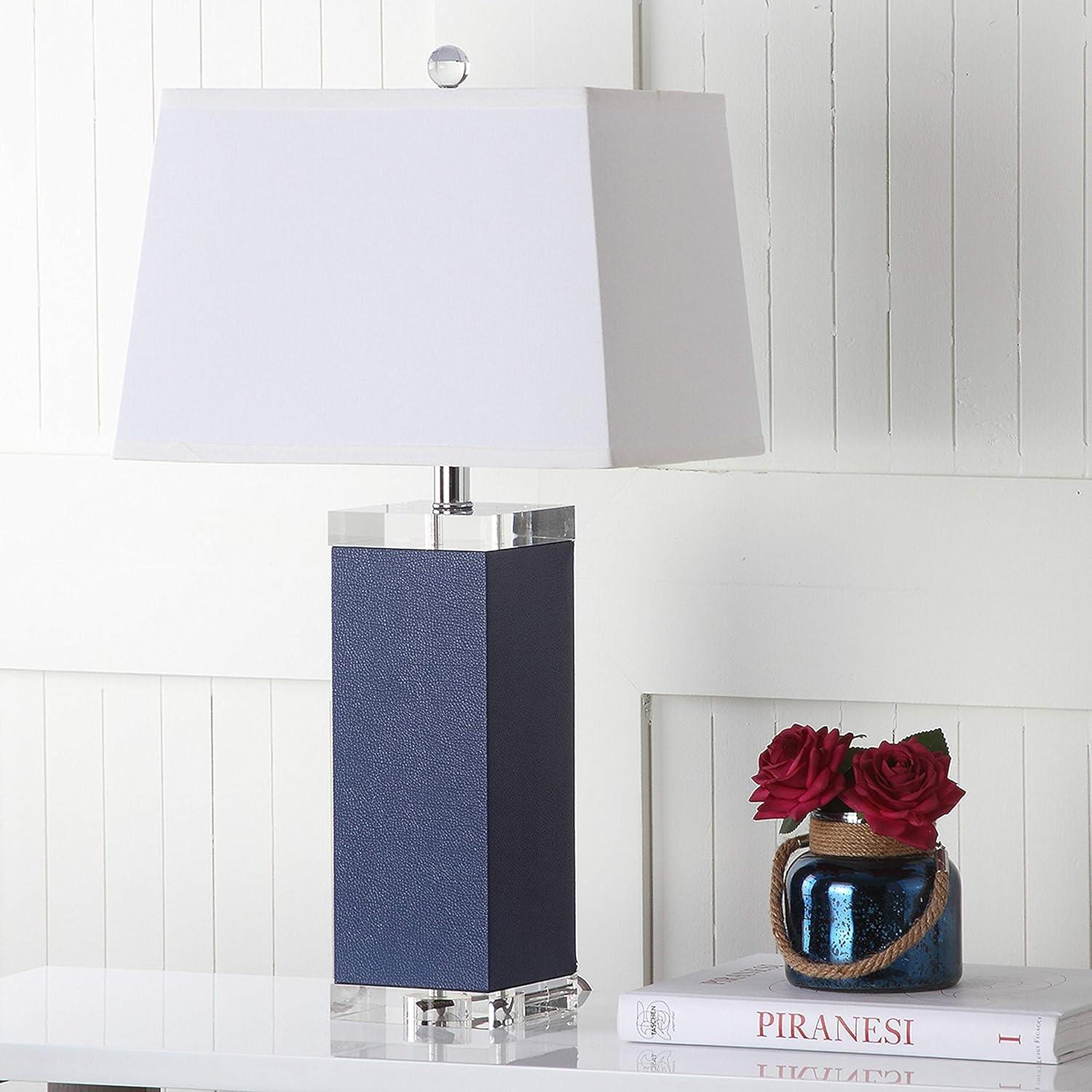 Deco Leather Table Lamp - Navy - Safavieh