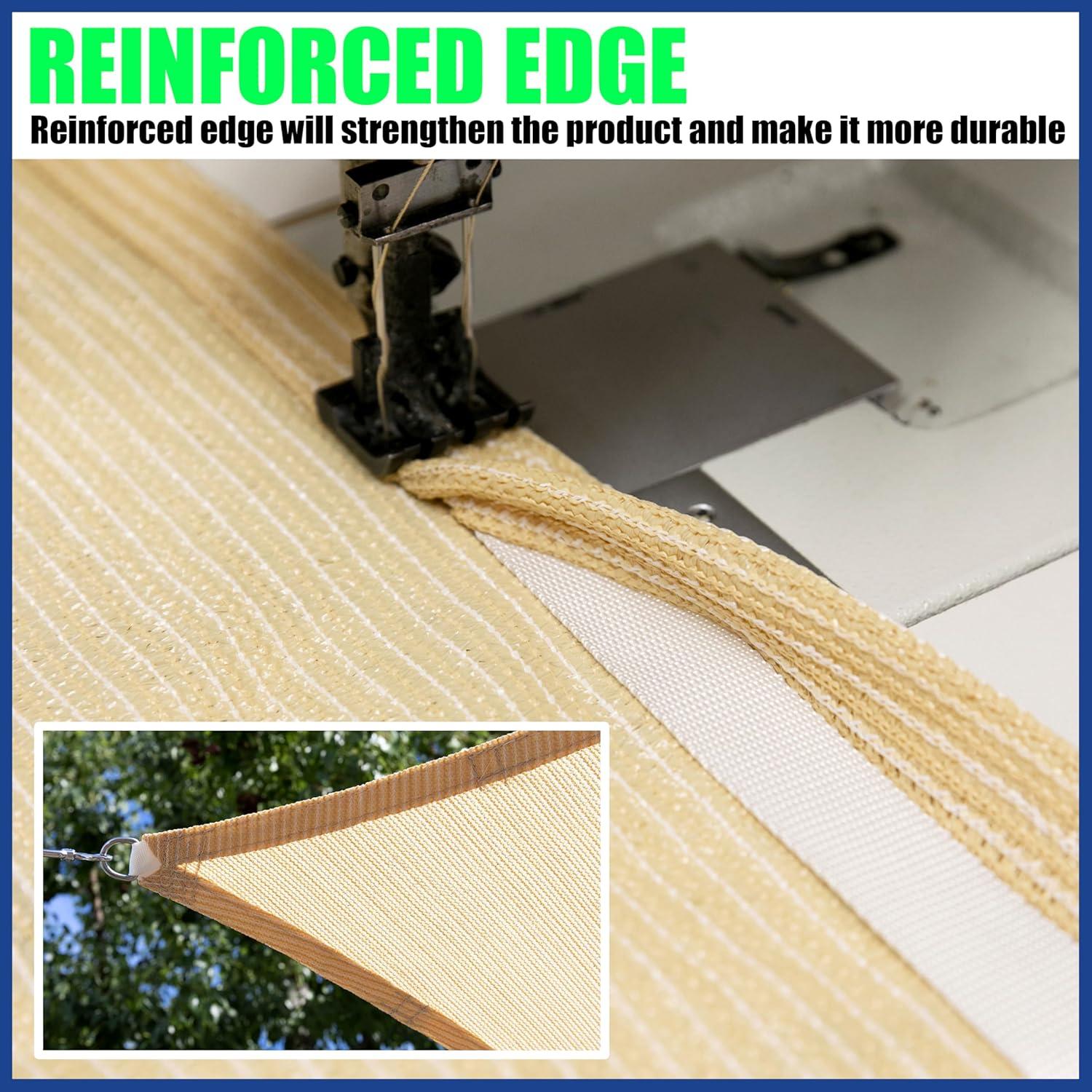 Royal Shade Royal shade Rectangle Shade Sail，95% UV Blockage, Heavy Duty, Water & Air Permeable