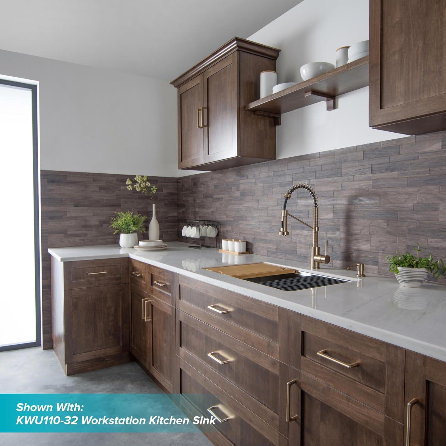KRAUS Bolden Commercial Style 2-Function Single Handle Pull Down Kitchen Faucet with Soap Dispenser