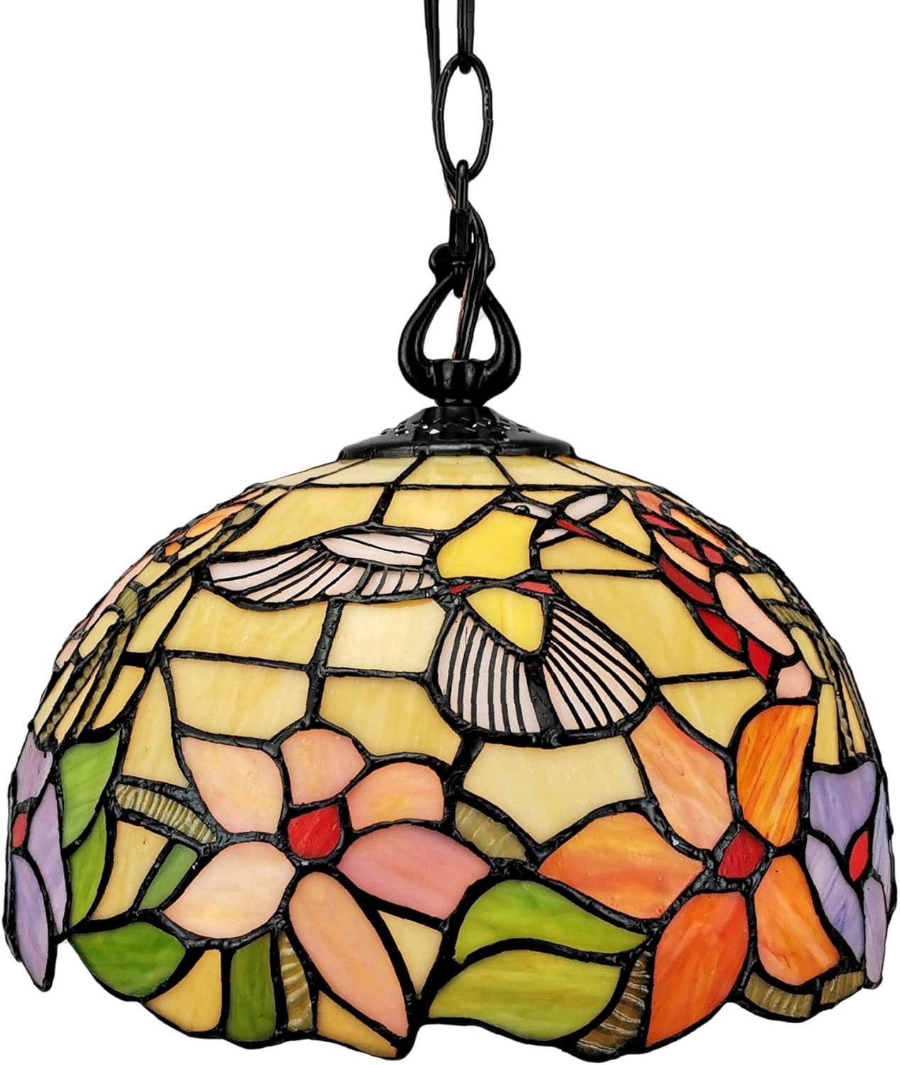 Amora Lighting  Tiffany Style Hummingbird 1-Light Pendant Lamp