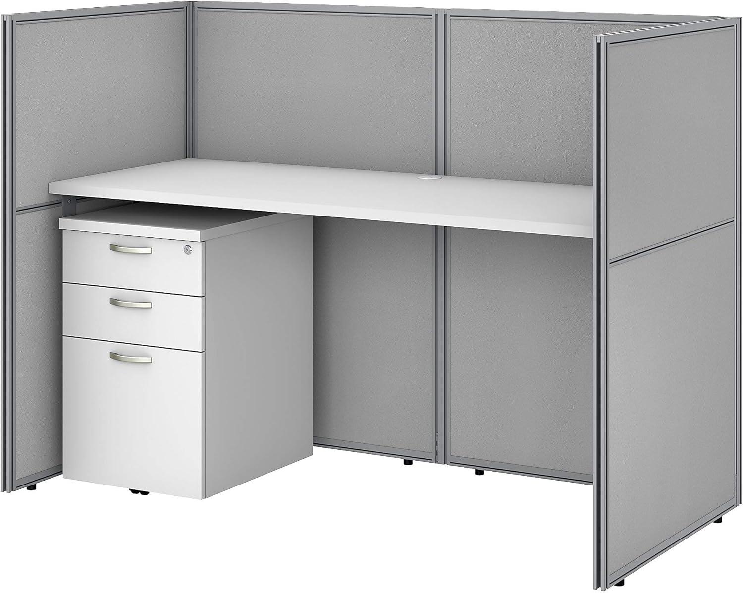 Bush Business Furniture Easy Office Rectangle 1 Person Benching Workstation with Cable Management