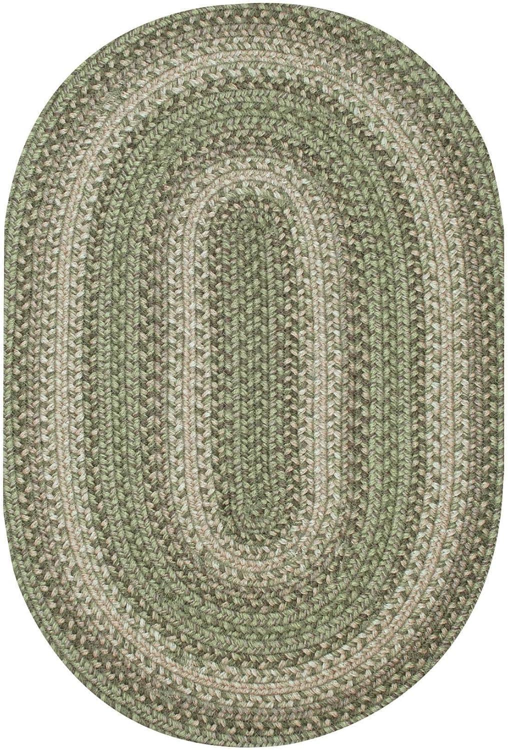 Homespice 20x30 Green Oval Braided Rug. Grassland Green Jute Oval Rug. Uses- Entryway Rugs, Kitchen Rugs, Bathroom Rugs. Reversible, Rustic, Country, Primitive, Farmhouse Decor Rug