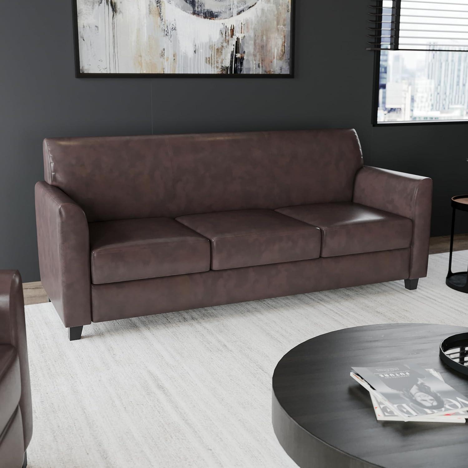 HERCULES Diplomat Series LeatherSoft Sofa with Clean Line Stitched Frame