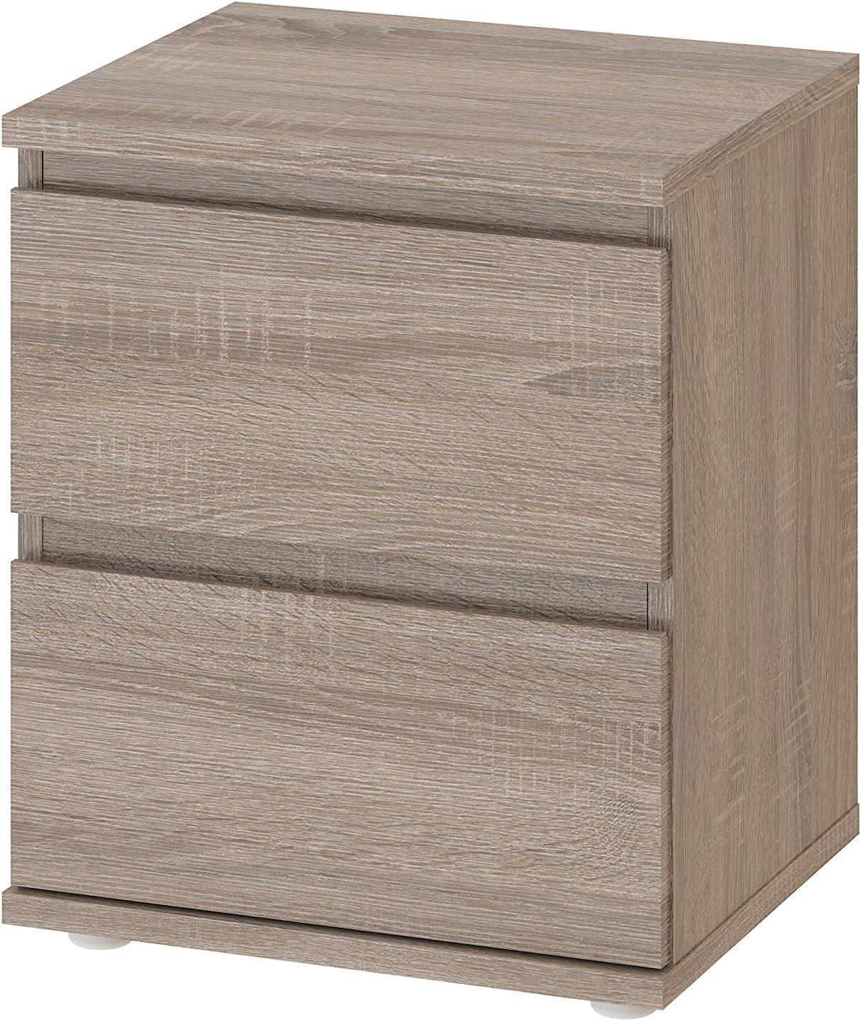 Tvilum Aurora 2 Drawer Bedroom Nightstand for Adults, Truffle