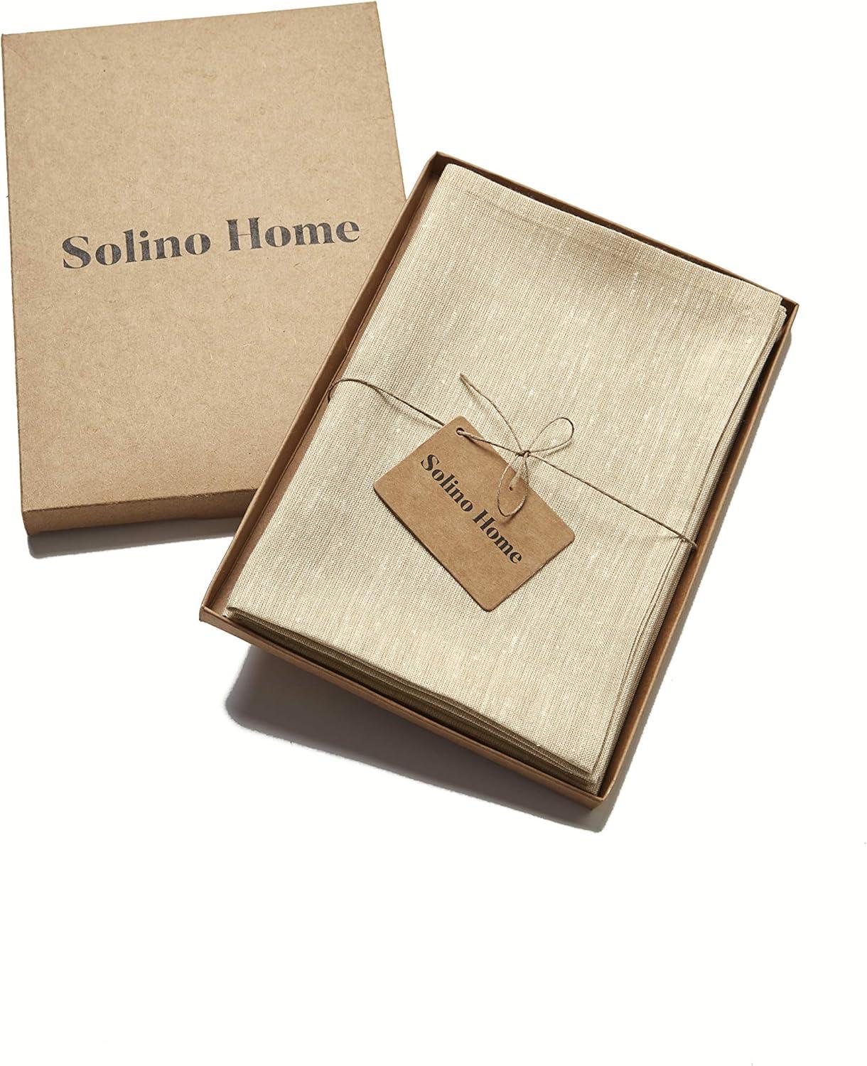 Solino Home 100% Pure Linen Dinner Napkins - Athena (Set of 4)