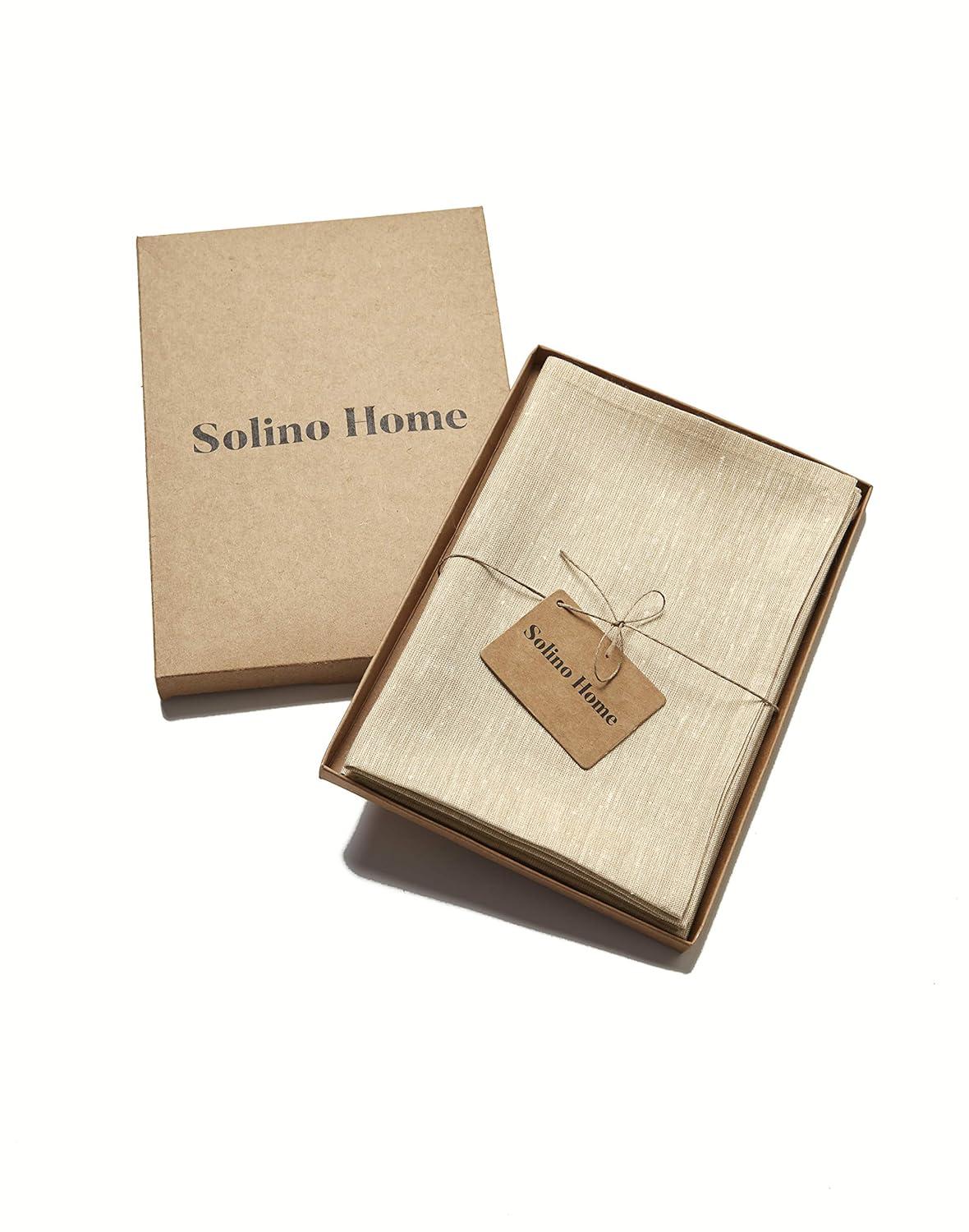 Solino Home 100% Pure Linen Dinner Napkins - Athena (Set of 4)