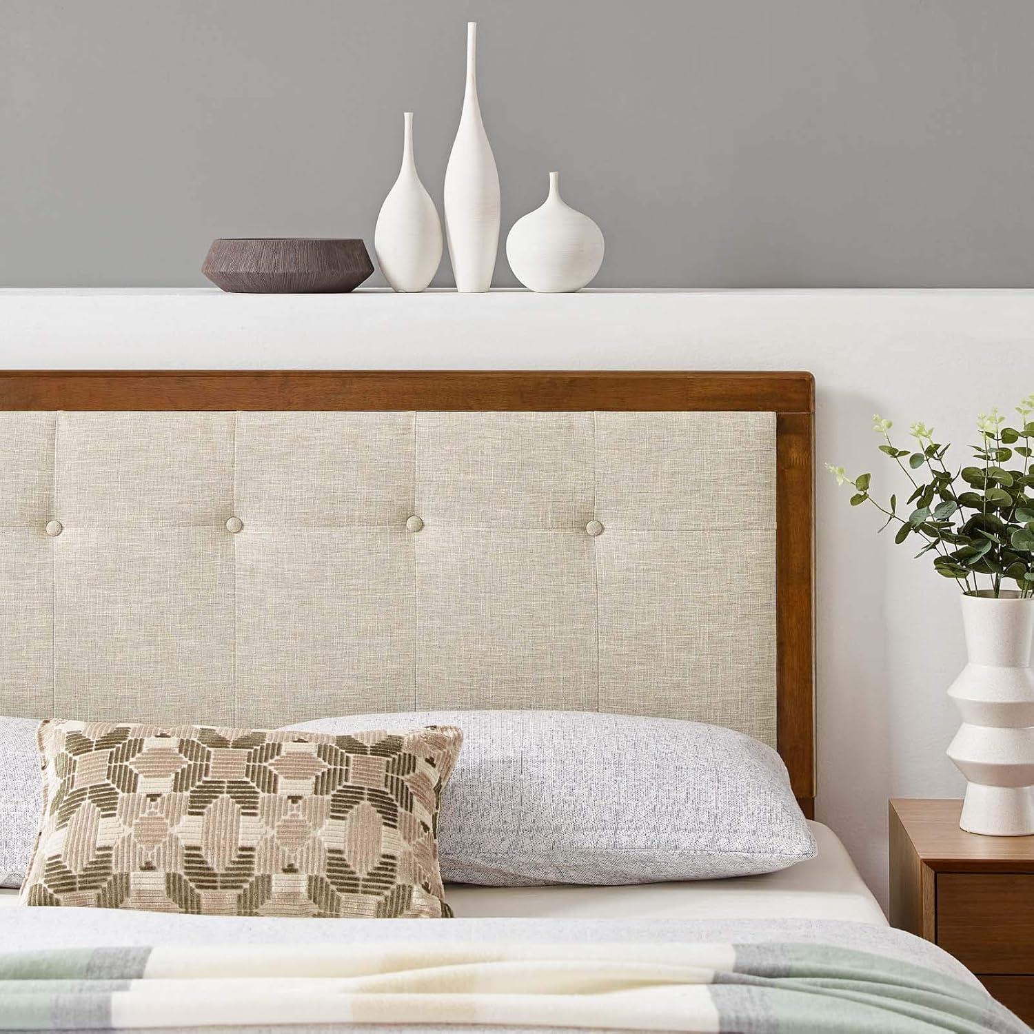 Draper Tufted Fabric and Wood Headboard