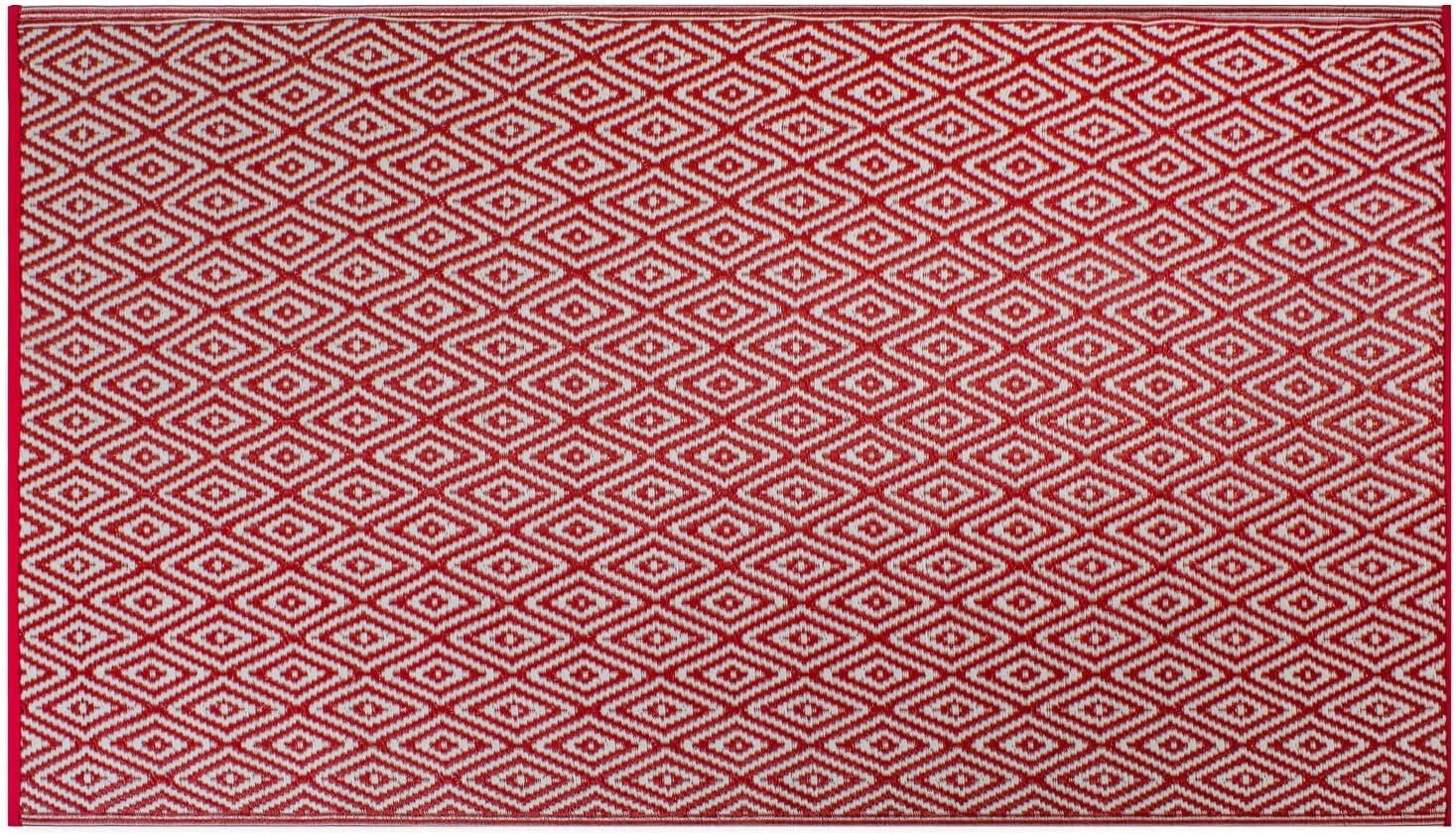 DII Reversible Indoor/Outdoor Diamond Woven Rug, 4x6', Rust