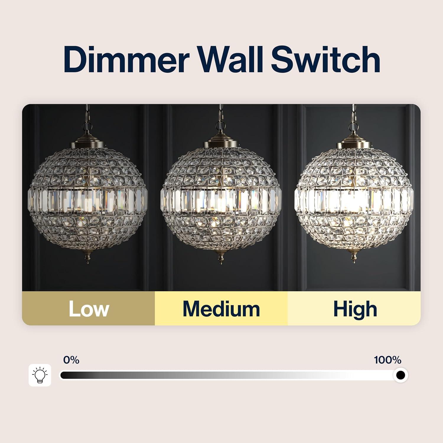 JONATHAN  Y Georgina 16" Crystal Contemporary Transitional 1 -Light Antique Brass Glam Globe Medium Hanging Pendant light