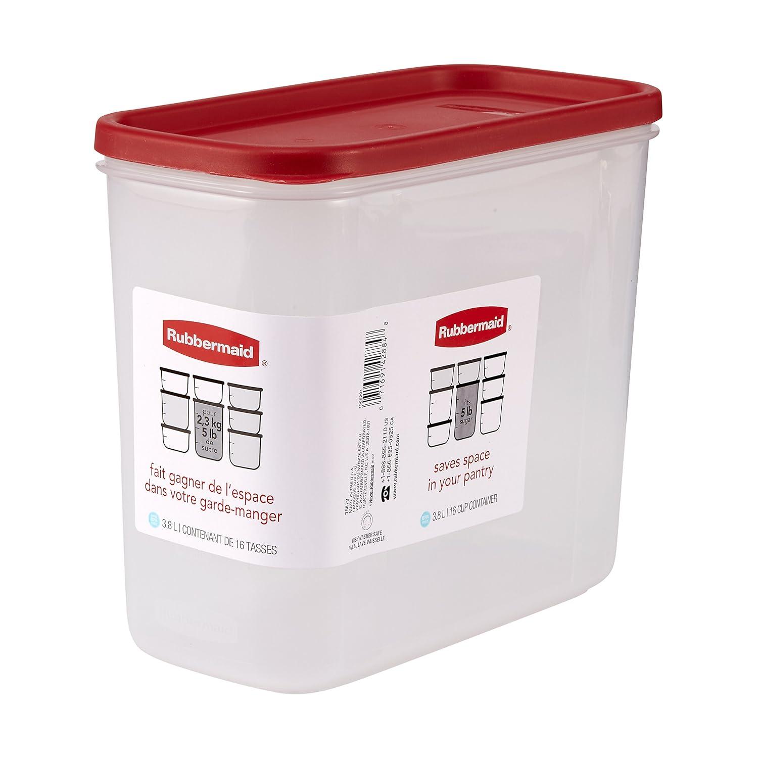 Rubbermaid Modular Canister Food Storage Container, 16 Cup, Red