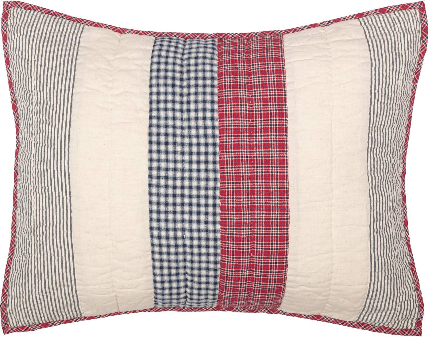 Hatteras Red and Blue Cotton Patchwork Standard Sham