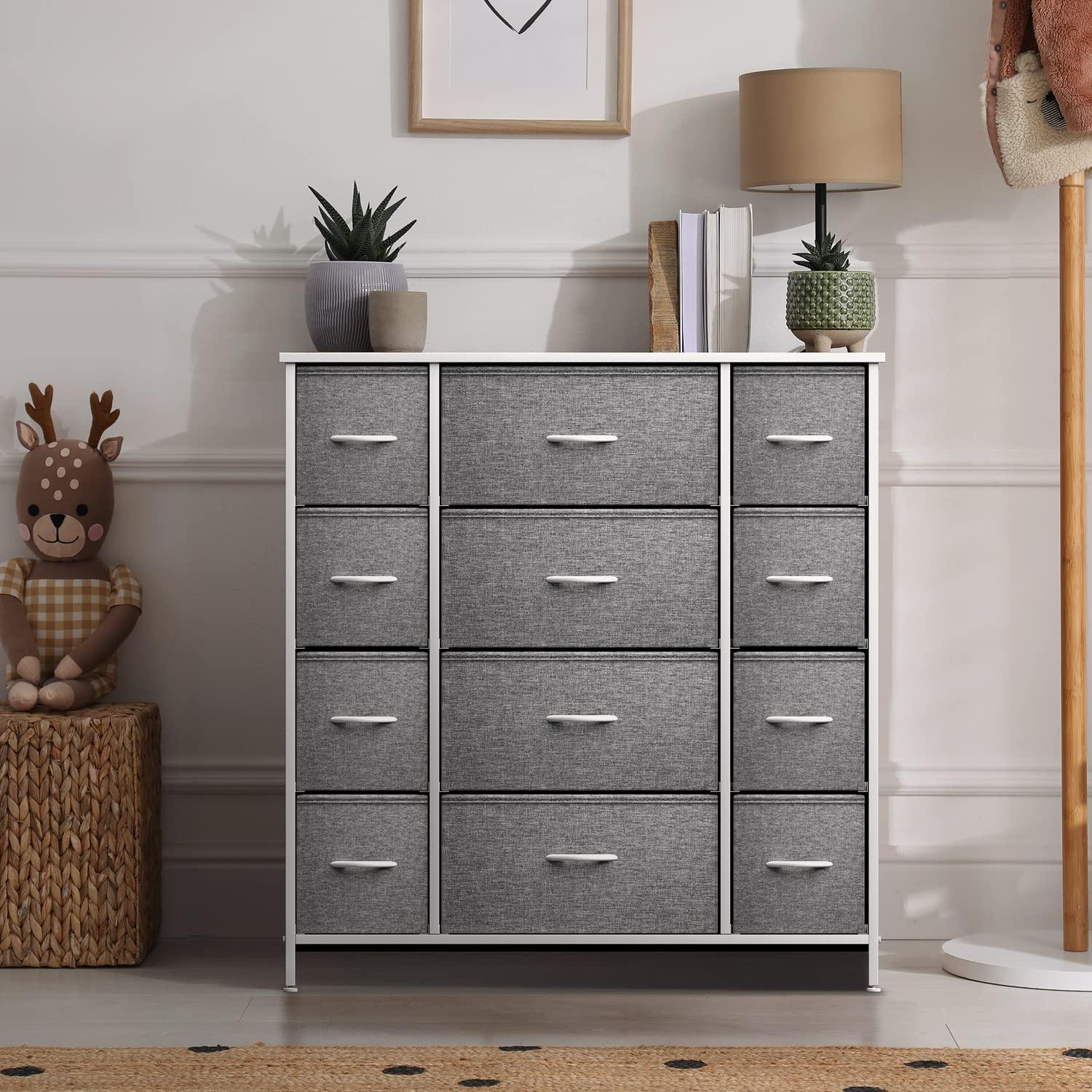 Sorbus Sorbus 12 Drawers Dresser with Steel Frame and Wood Top