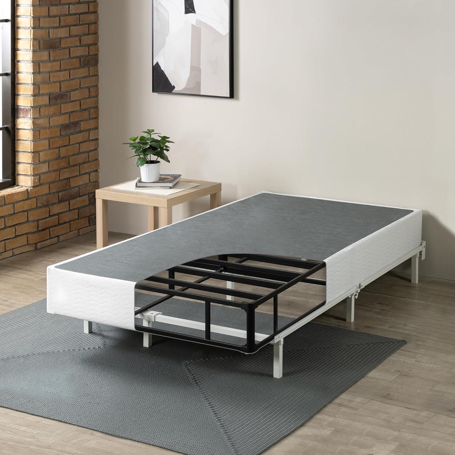 Metal Smart BoxSpring Mattress Base with Quick Assembly Gray - Zinus