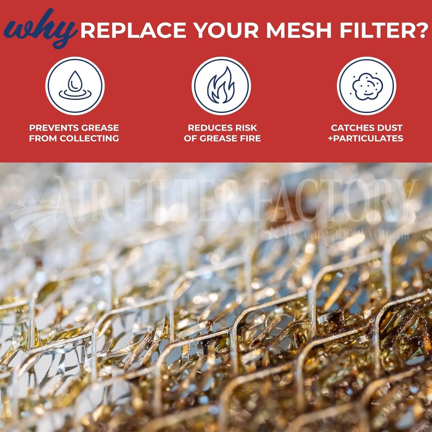 Air Filter Factory Replacement for S99010370, 99010370, B080879229, B08087661 Broan Nutone Aluminum Mesh Range Hood Filters 2-Pack