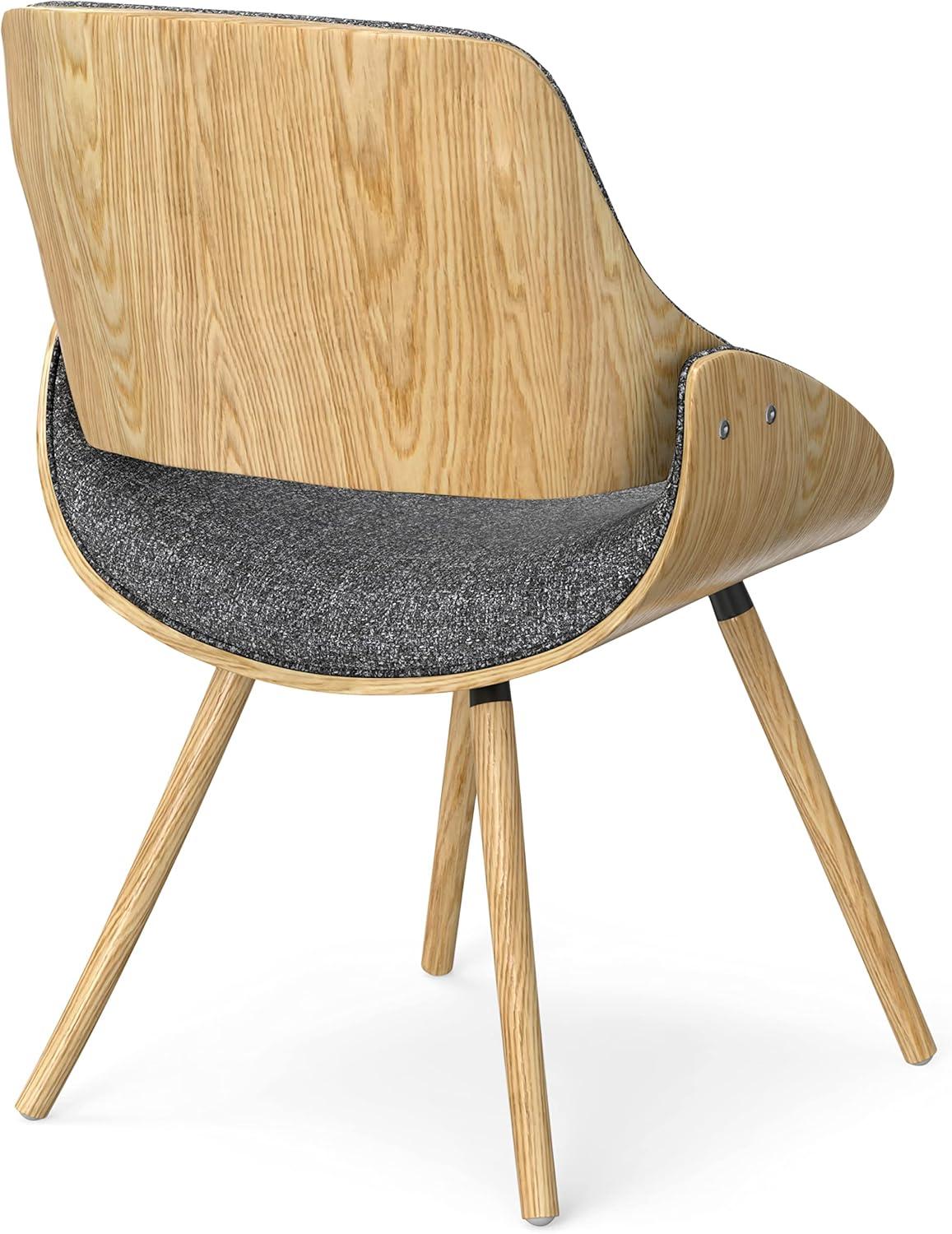 Simpli Home Malden Upholstered Dining Chair with Ergonomic Solid Wood Frame and Mid-Century Modern Style