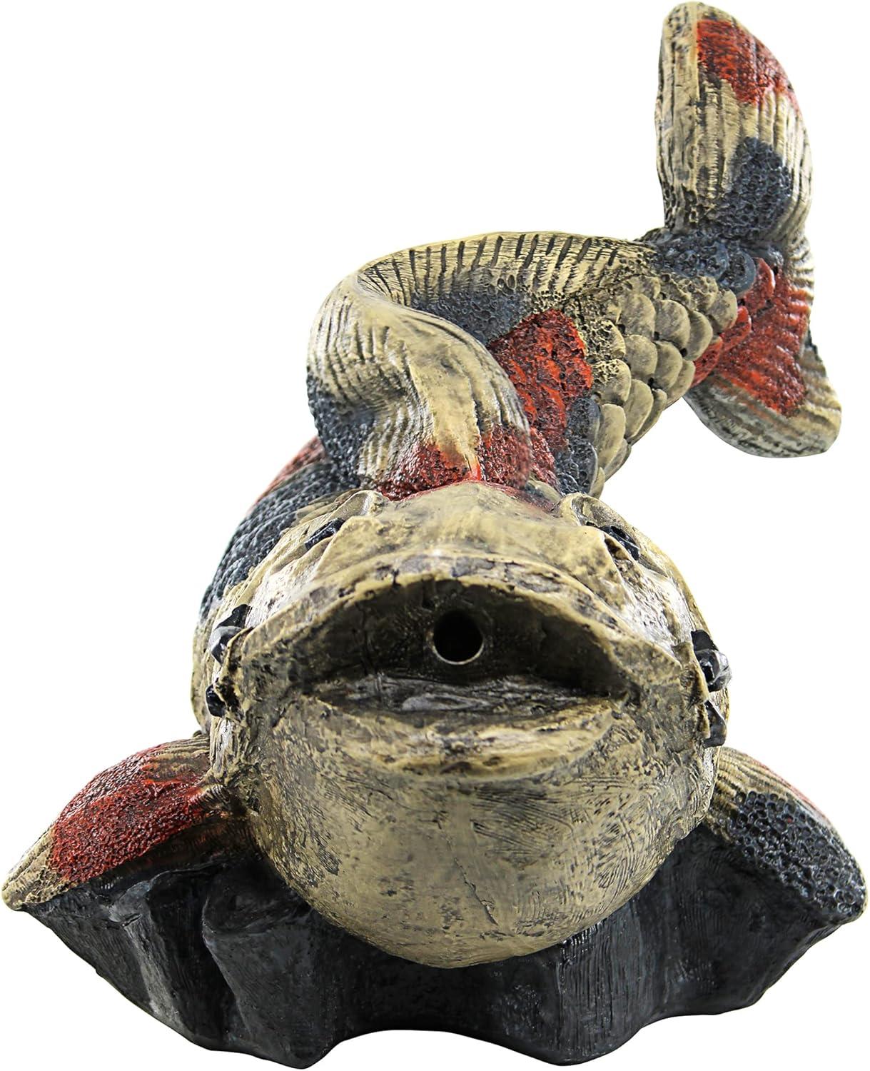 Showa Asian Koi Spitter Piped Statue