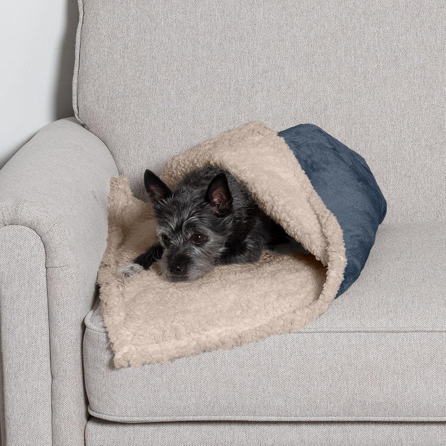 FurHaven Soft-Edge Snuggly & Warm Waterproof Blanket for Cats & Dogs - Small, Cozy Denim