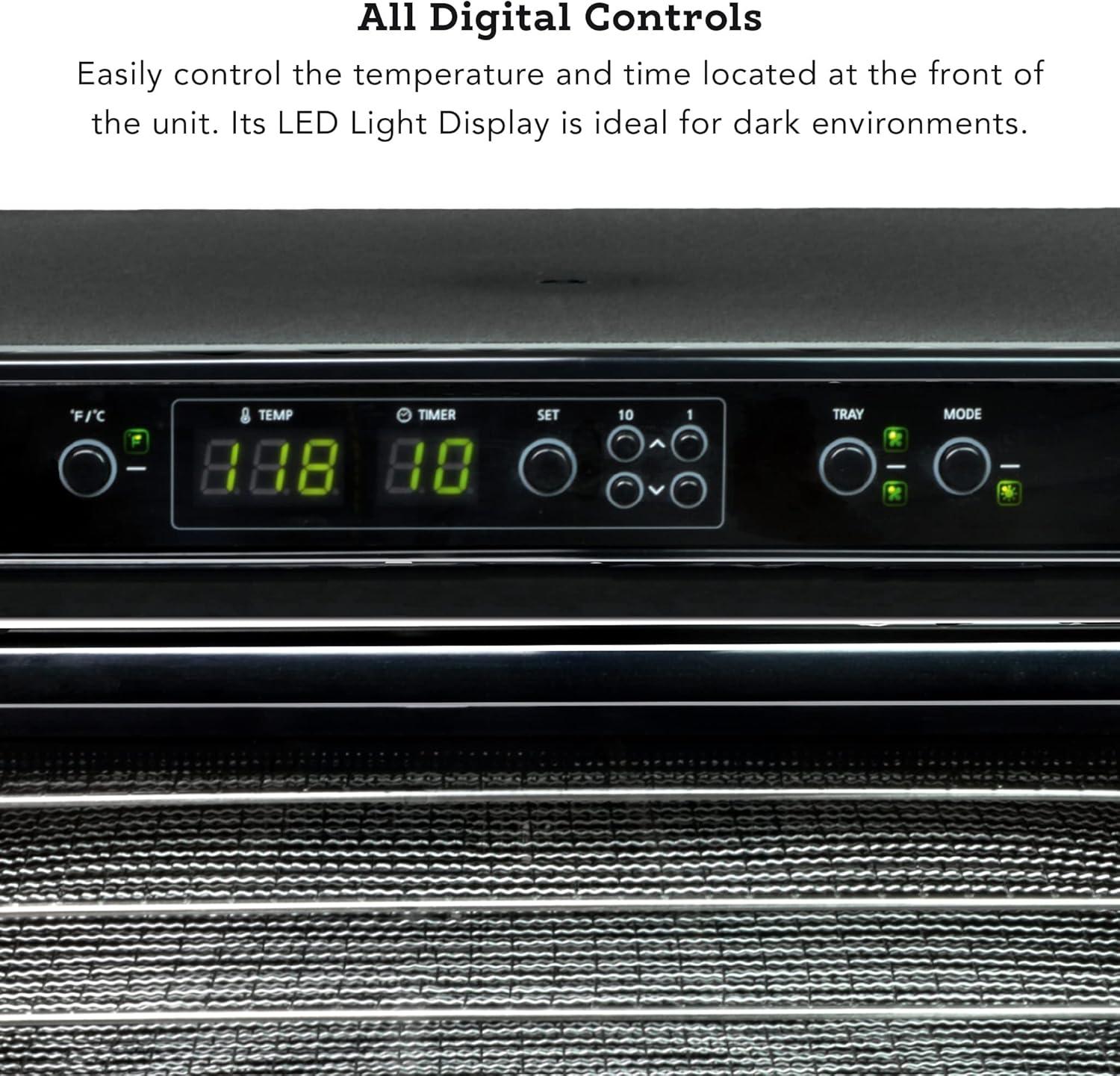 Tribest Sedona Classic Food Dehydrator with Stainless Steel Trays – Black