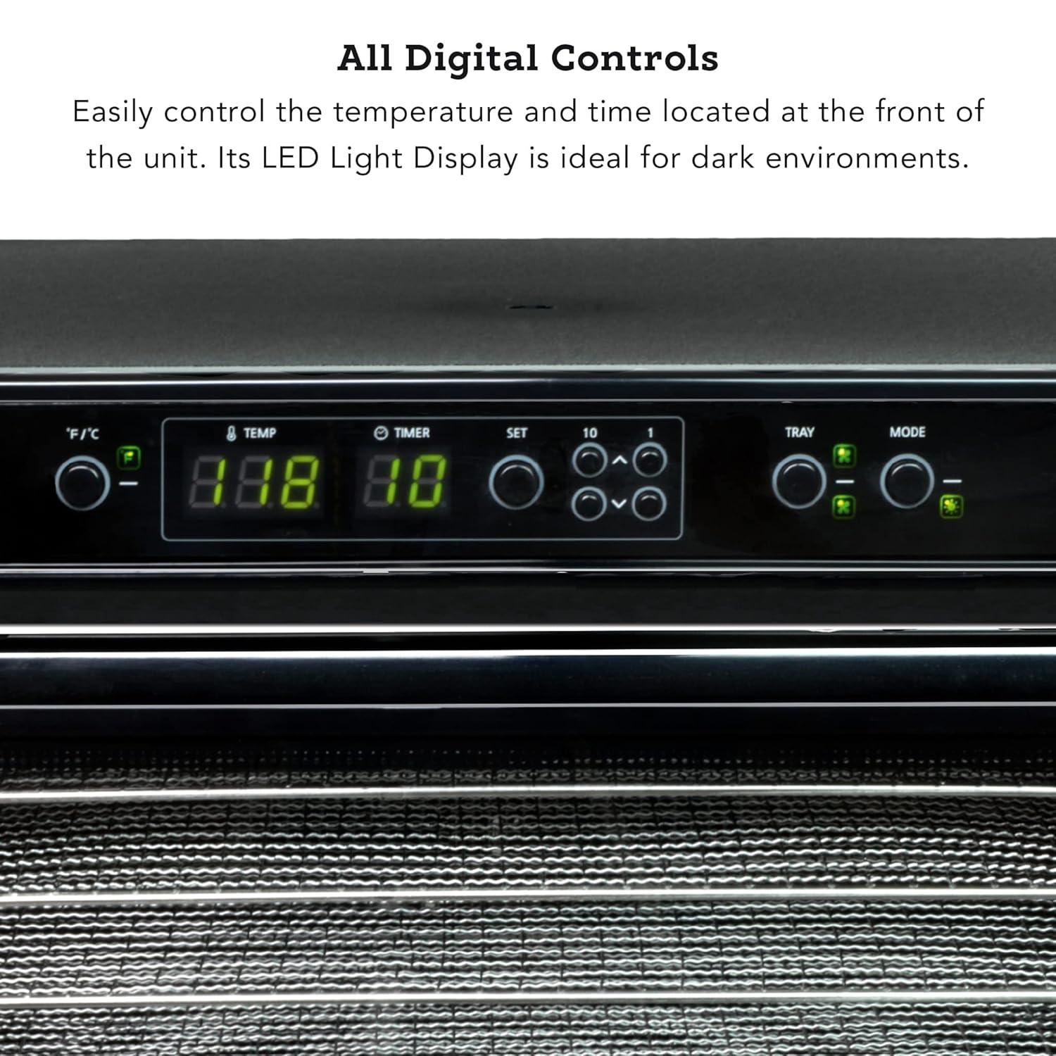 Tribest Sedona Classic Food Dehydrator with Stainless Steel Trays – Black