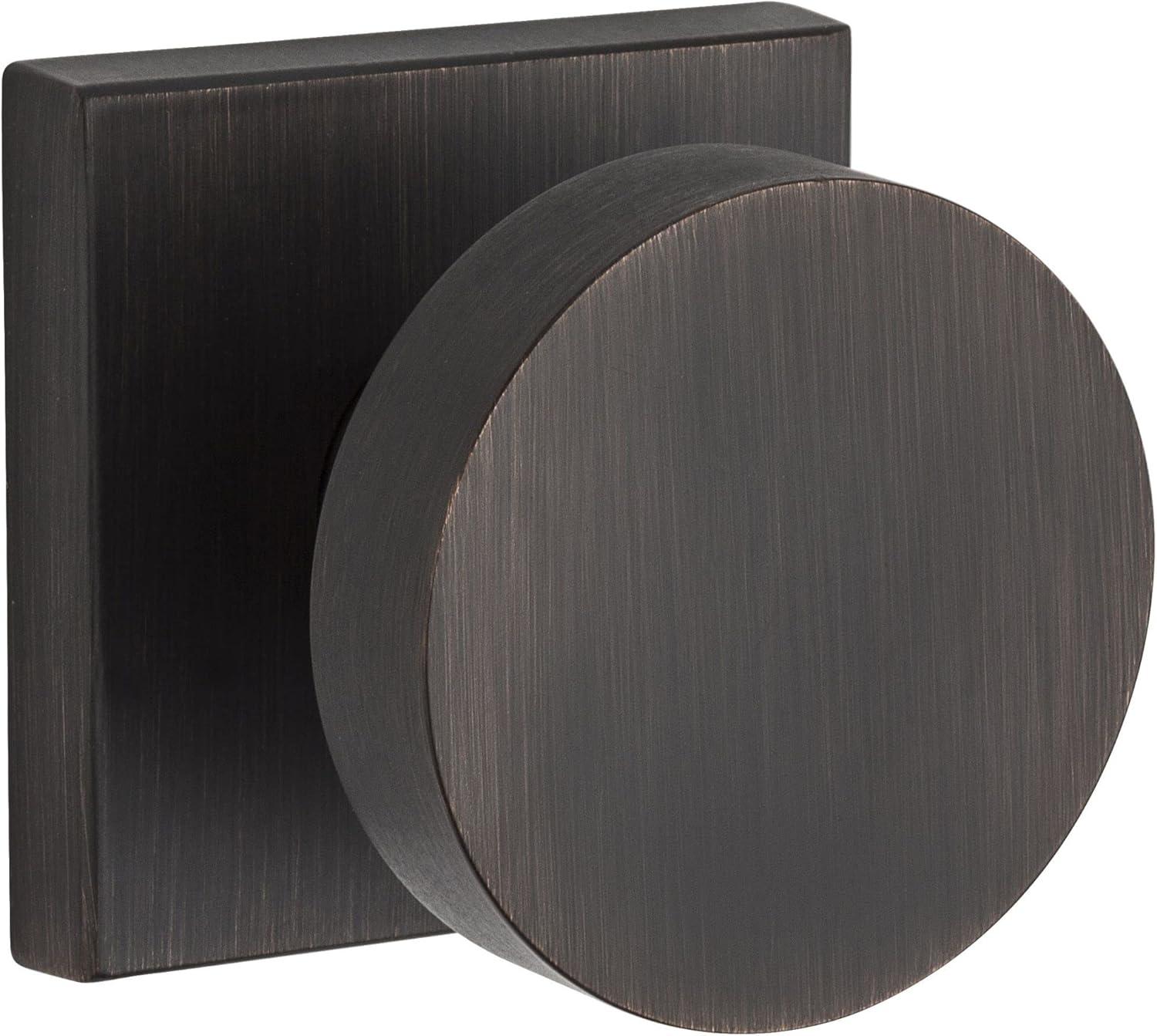 Contemporary Passage Door Knob with Contemporary Square Rose