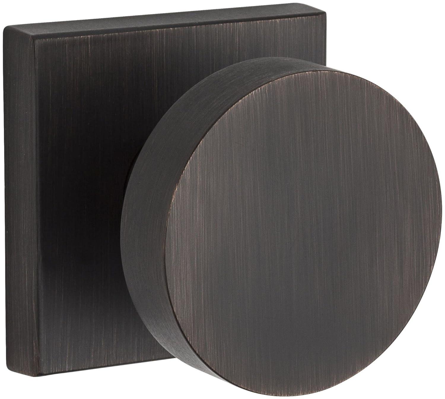 Contemporary Passage Door Knob with Contemporary Square Rose