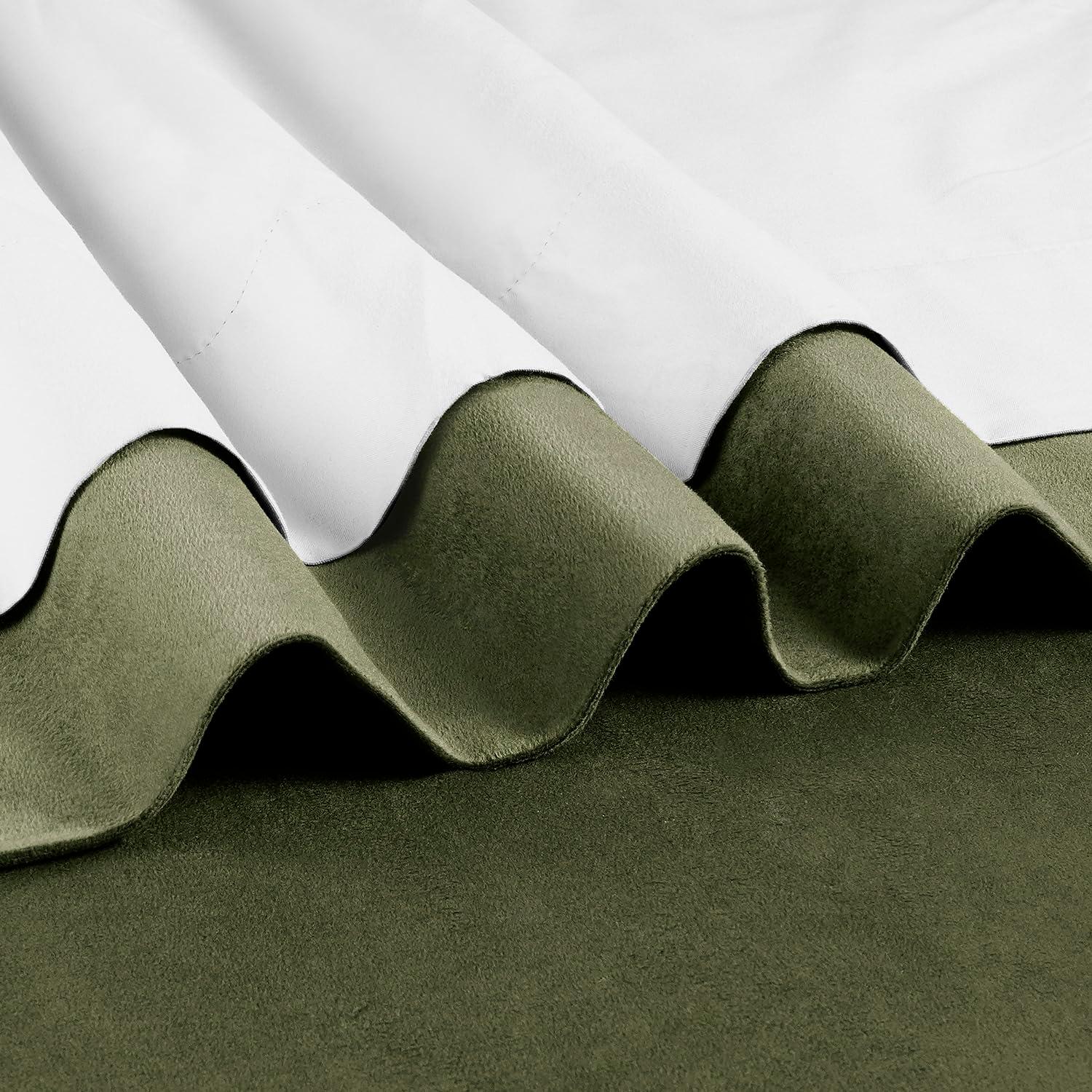 Half Price Drapes Signature Hunter Green Velvet Blackout Curtains For Bedrooms (1 Panel), 50WX 84L