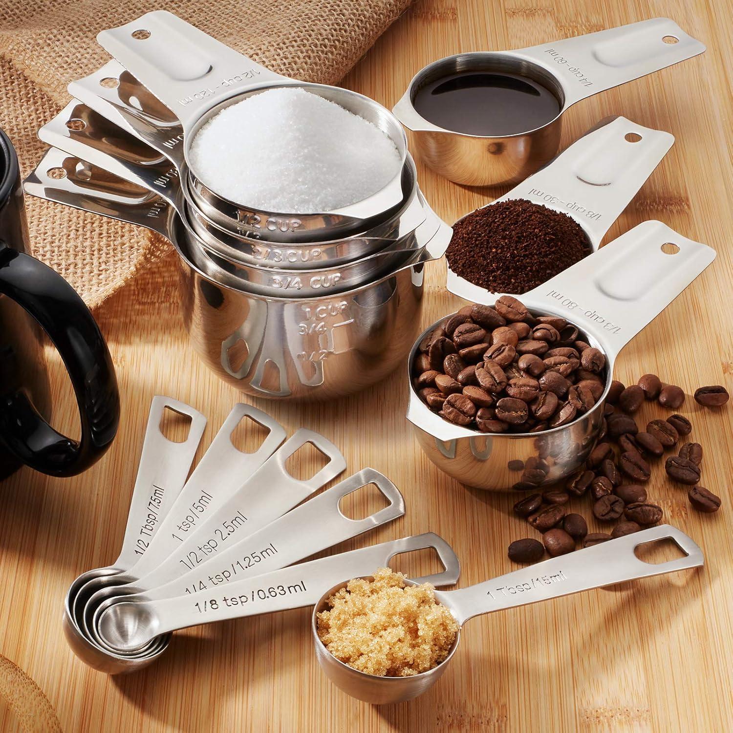 13-Piece Stainless Steel Measuring Cup and Spoon Set