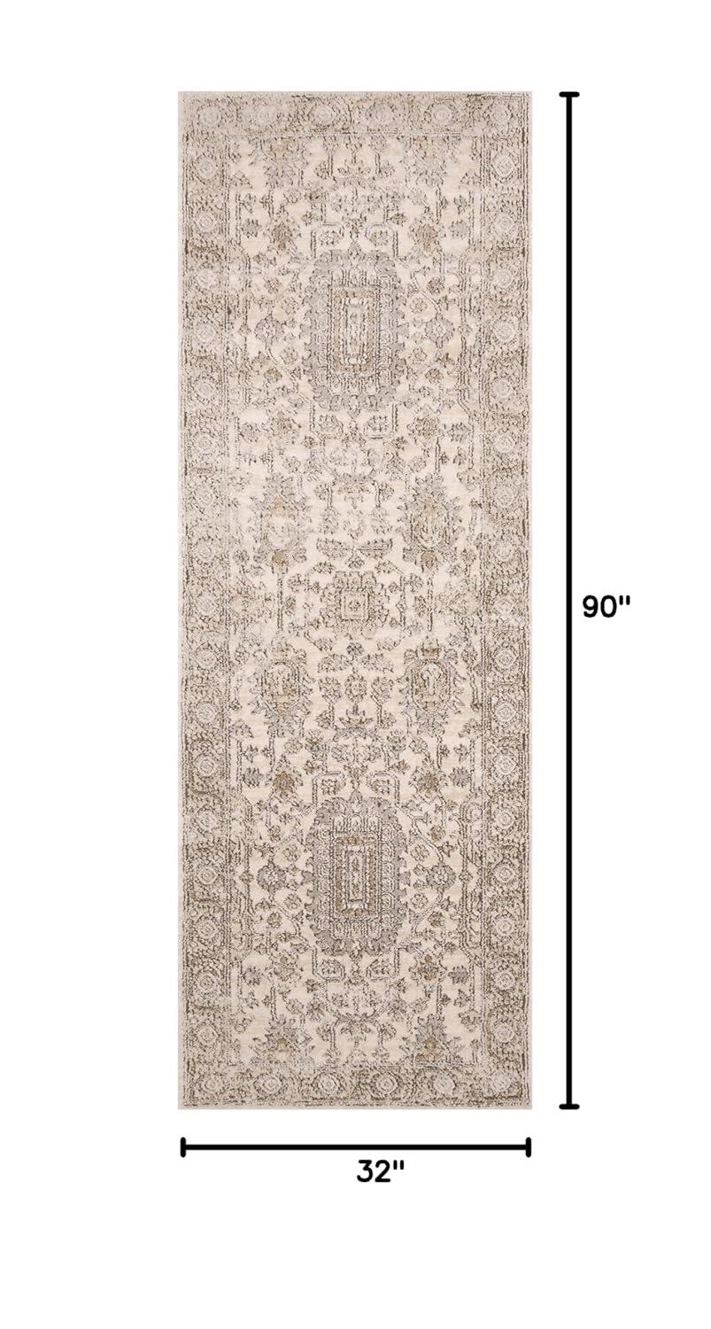 Loloi Teagan Ivory / Sand 2'-8" x 7'-6" Runner Rug
