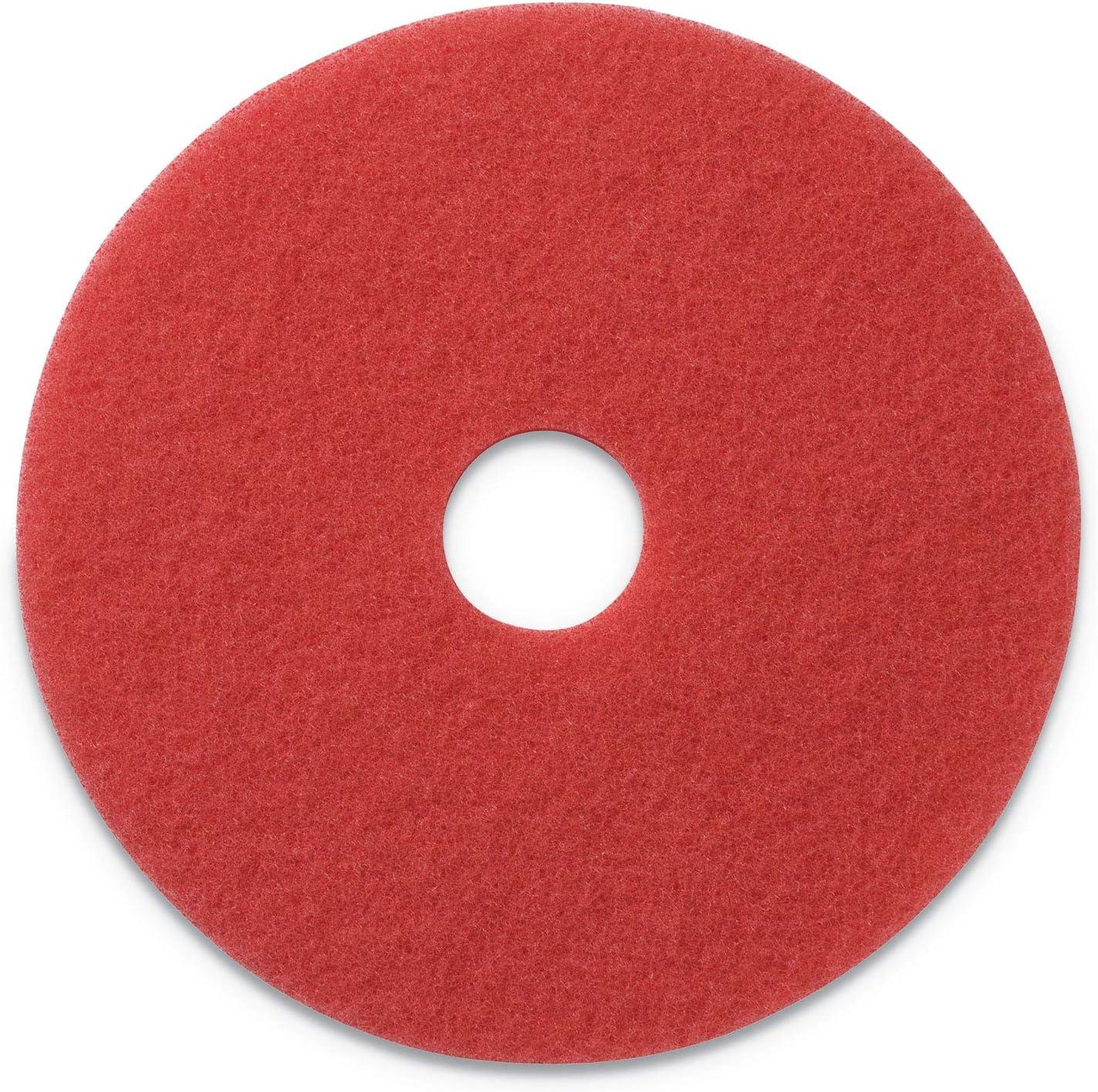 Buffing Pads, 20" Diameter, Red, 5/Ct