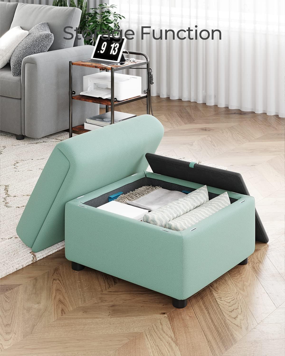 Teal Polyester Armless Modular Sectional Sofa Chair