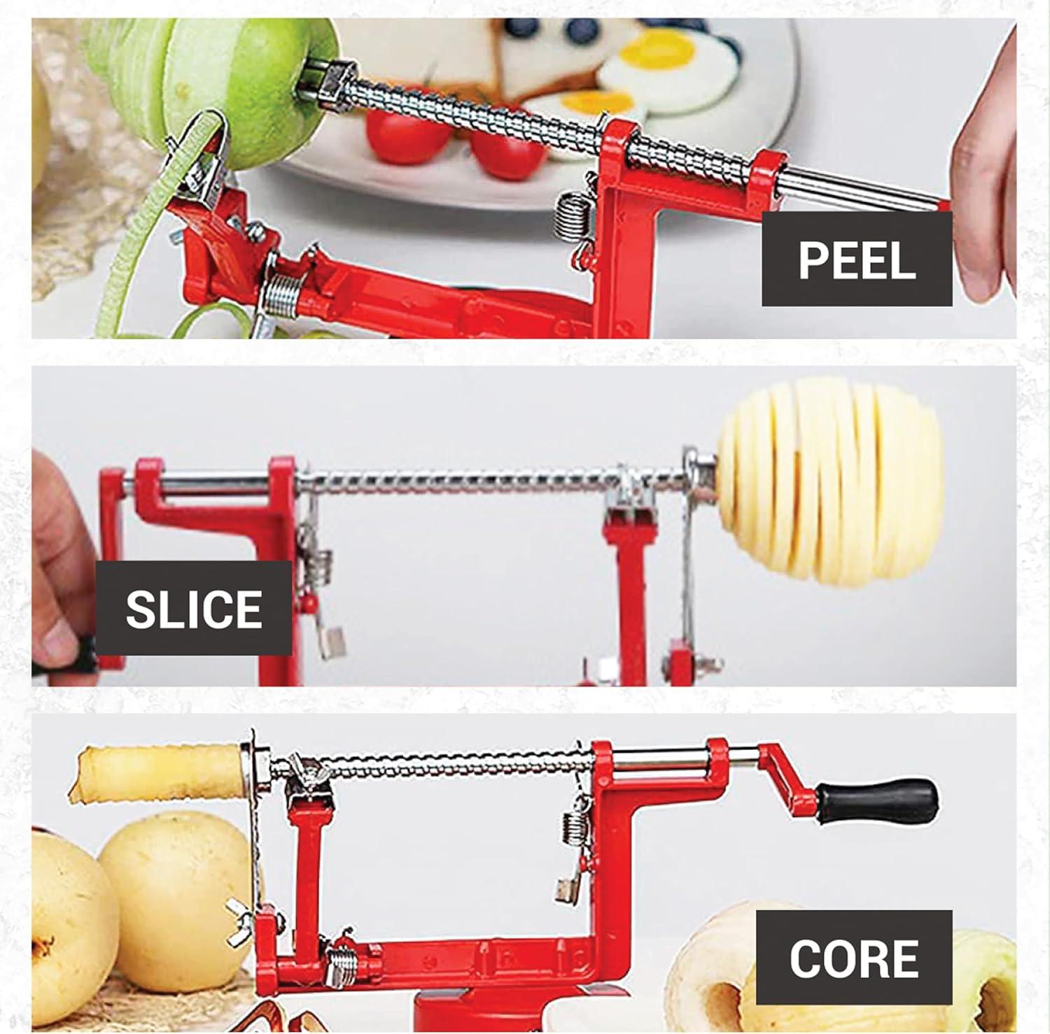 JS Gourmet - 3 in 1 Manual Apple Peeler and Corer (Peel, Slice and Core)