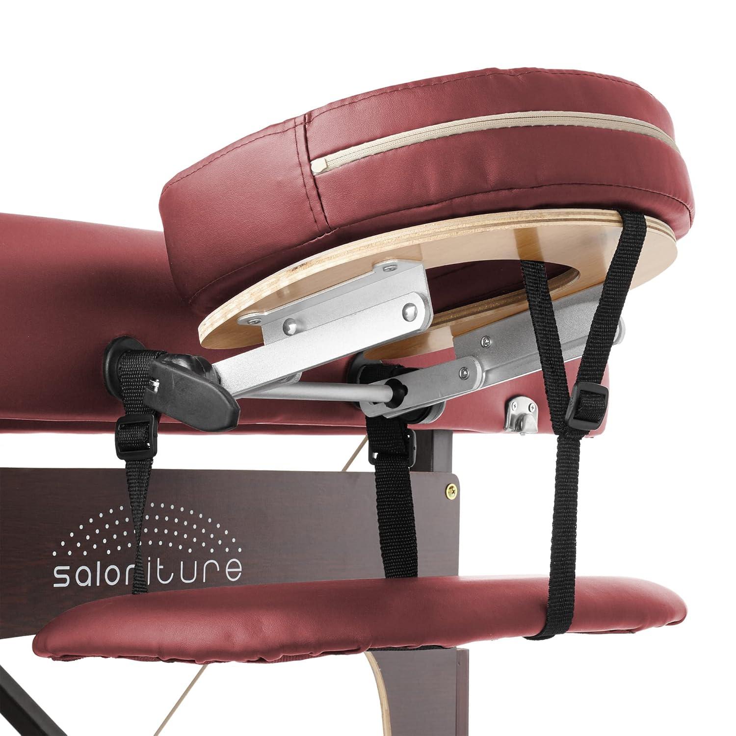Saloniture Professional Portable Lightweight Bi-Fold Massage Table with Reiki Panels - Black