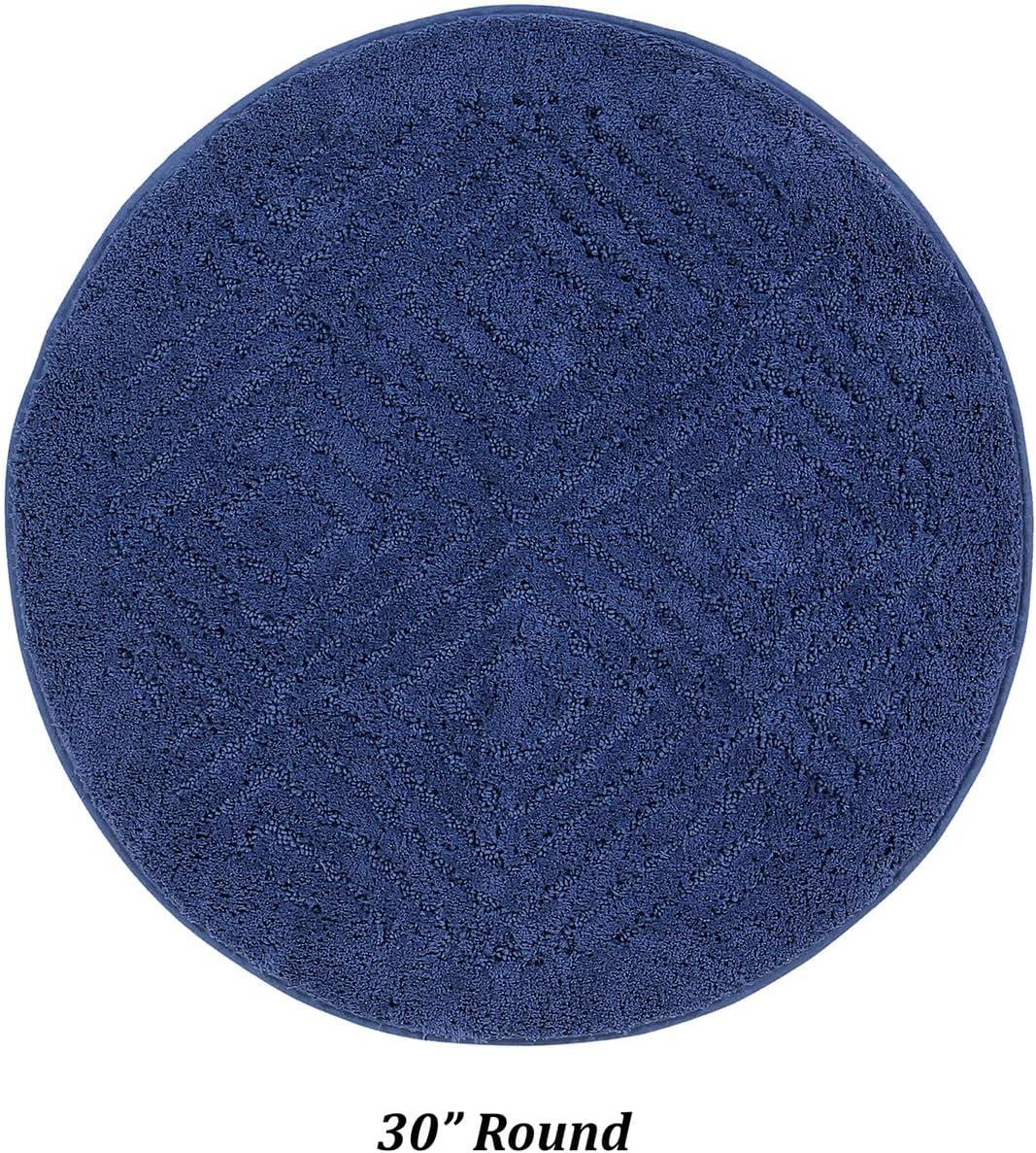 Better Trends Trier 100% Cotton Tufted Non-Skid Backing Bath Rug 30" x 30" Round - Blue