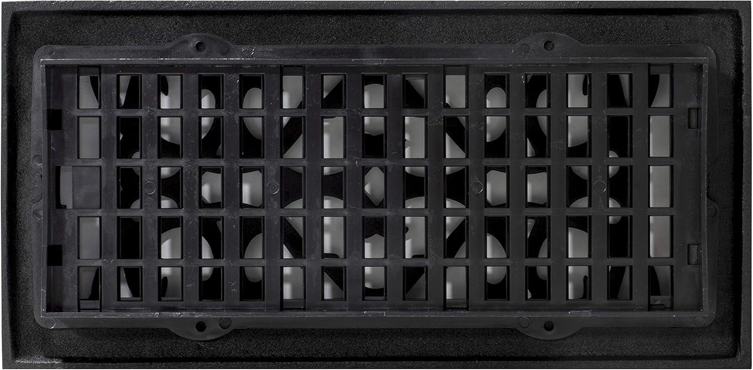 Decor Grates AC410-BLK Victorian Floor Register, 4 x 10, Cast Iron Black