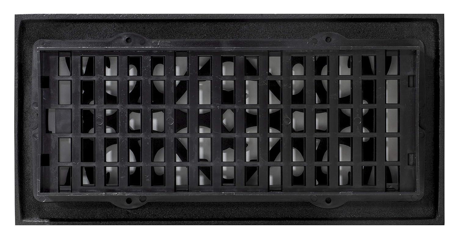 Decor Grates AC410-BLK Victorian Floor Register, 4 x 10, Cast Iron Black