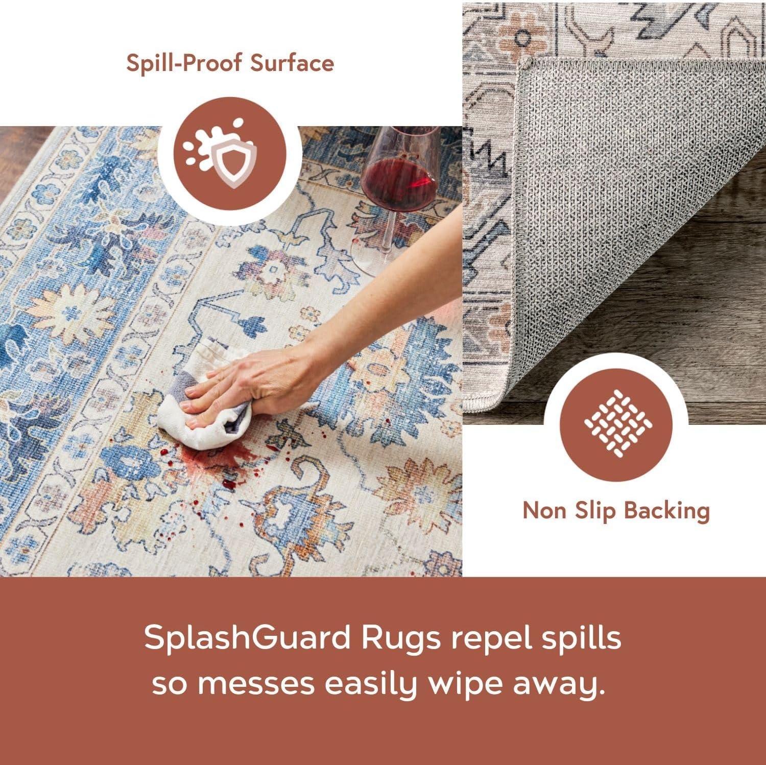 Nuloom Darby Medallion 9x12 Spill Proof Machine Washable Indoor Area Rug for Living Room Bedroom Dining Room, Beige/Ivory