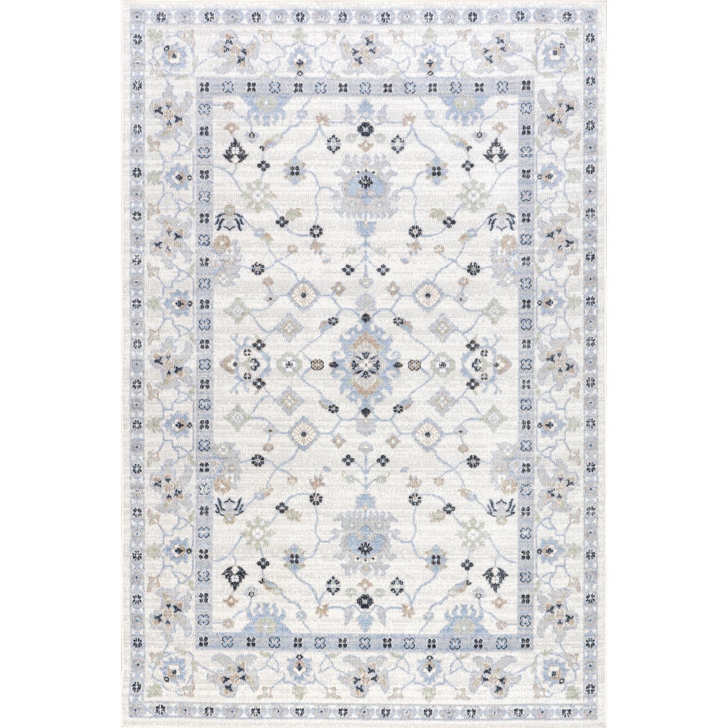 Nuloom Bridie Medallion Pet Friendly Machine Washable Area Rug, 4' x 6', Light Blue