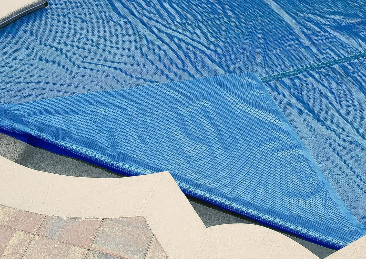 SunHeater Heavy Duty Pool Solar Cover 16 ft. x 24 ft. Rectangular Blue In Ground Solar Pool Blanket 12 Mil