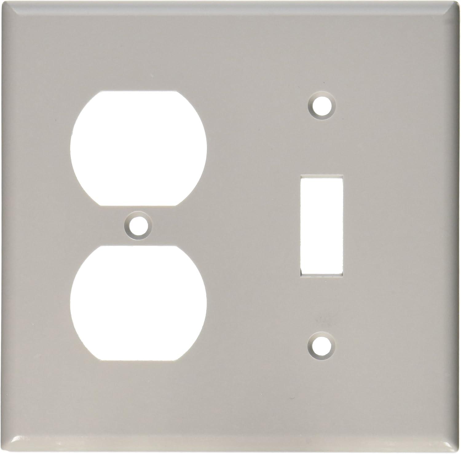 Gray 2-Gang Duplex Toggle Standard Wall Plate