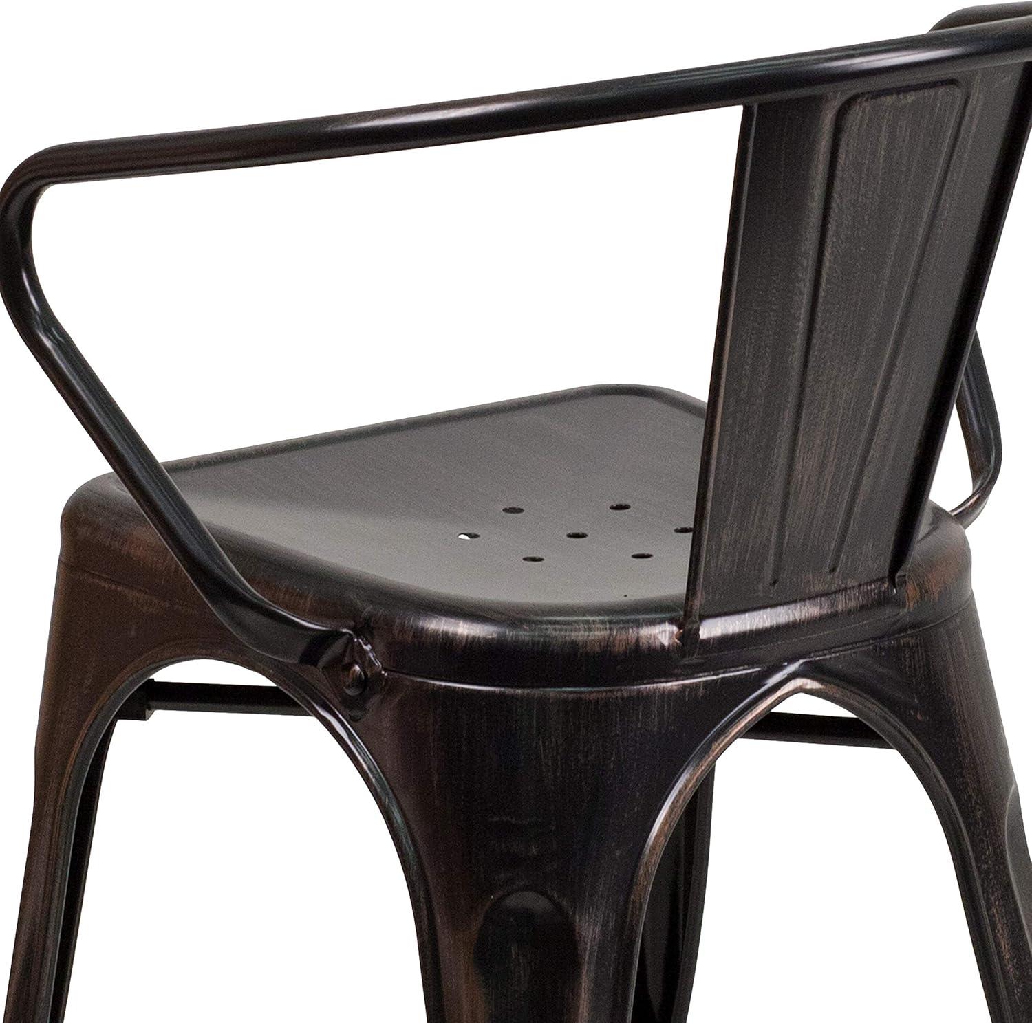 Flash Furniture Hucheson Metal Indoor-Outdoor Chair with Arms