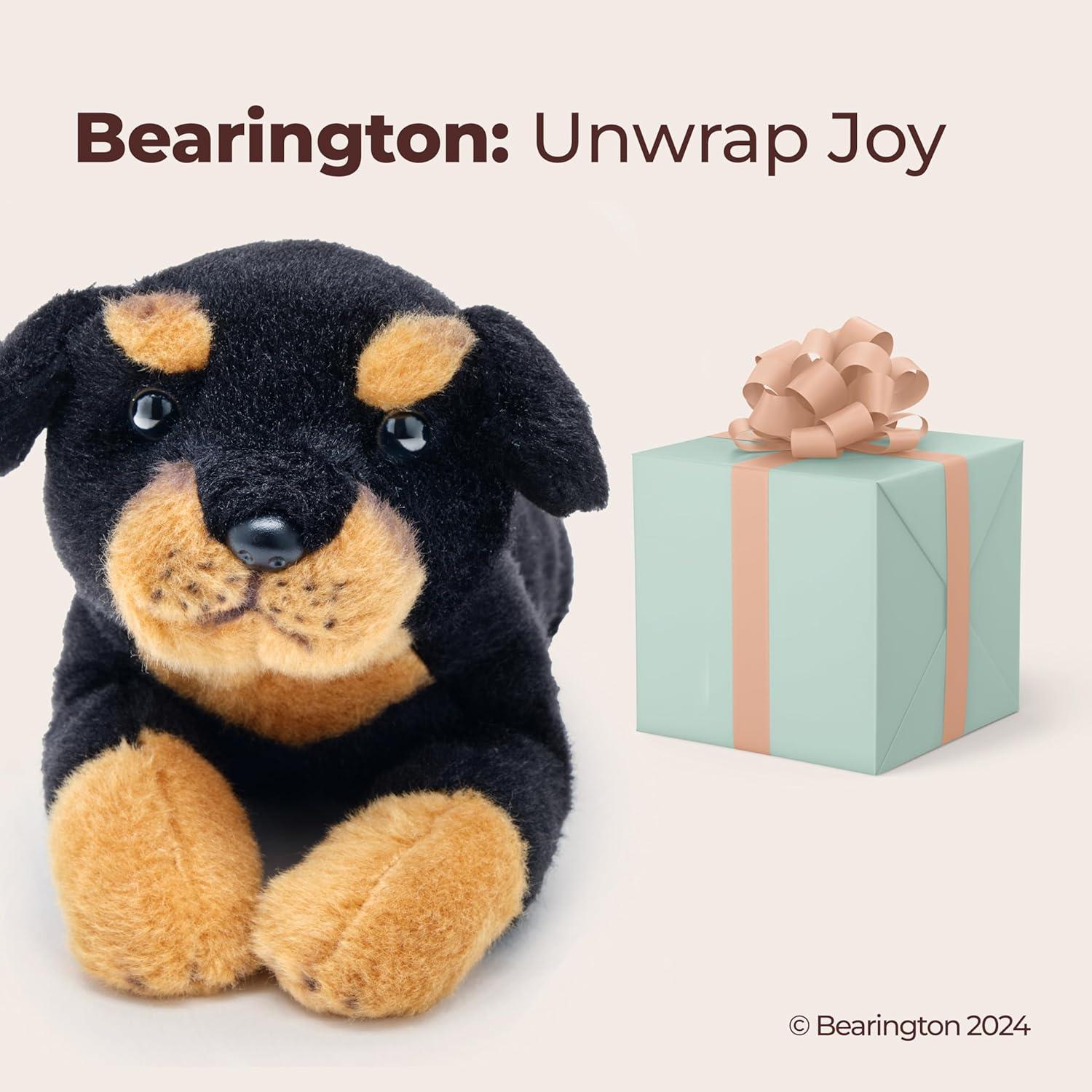 Bearington Lil' Gunner The Rottweiler Stuffed Animal, 8 Inch Dog Stuffed Animal
