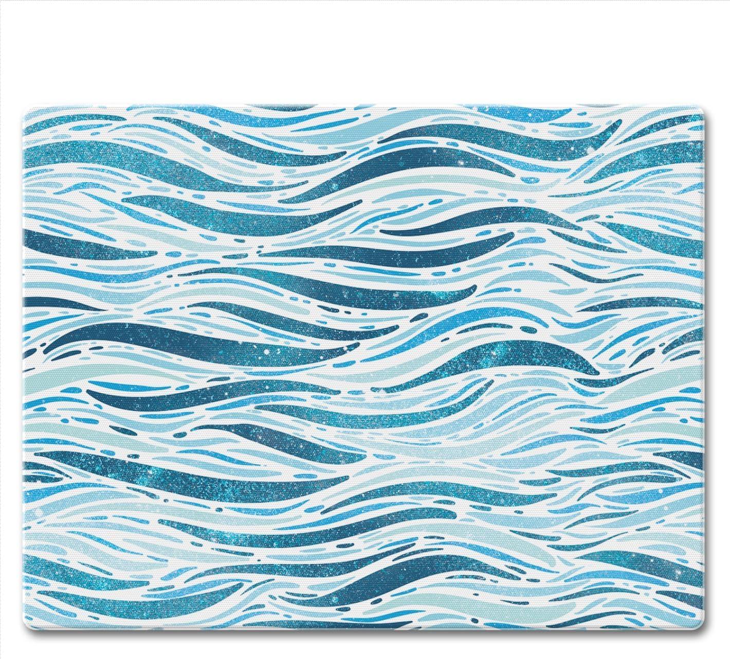 CounterArt Wavy Waves 3mm Glass Cutting Board 10” x 8”