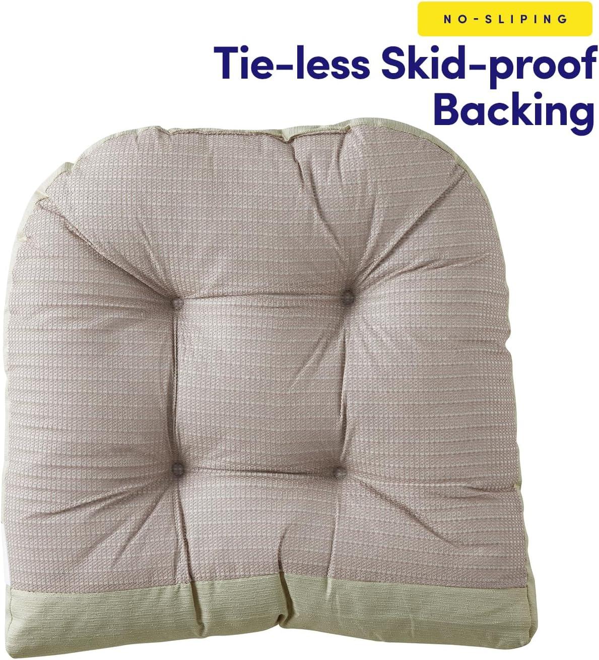 Rocking Chair Cushion 2 Piece Tufted Non Slip Set of Upper and Lower Cushions, Sage