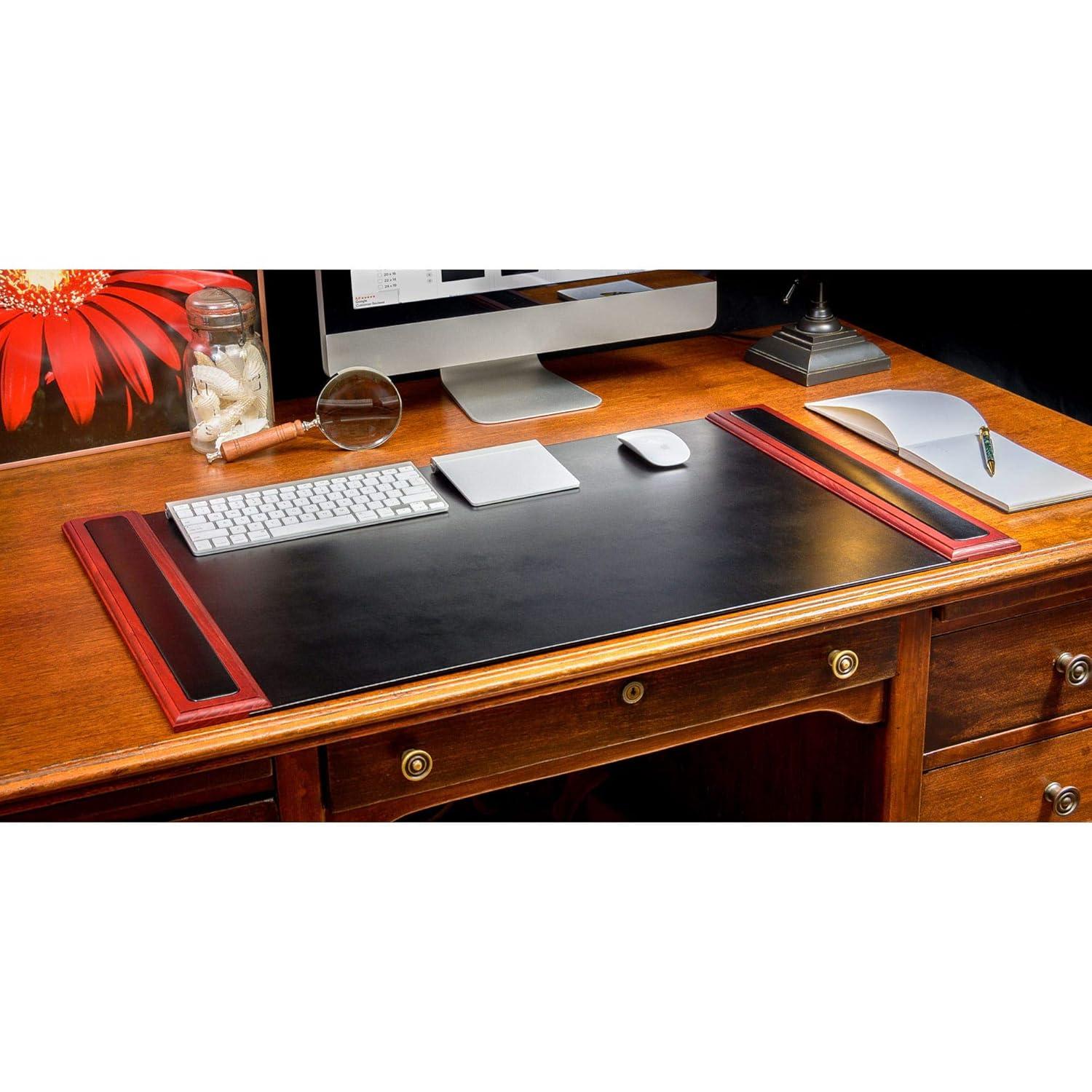 Dacasso Rosewood and Leather Desk Set, 10-Piece